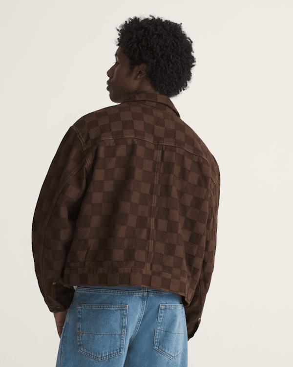 Check-5 Checkerboard Denim Trucker Jacket