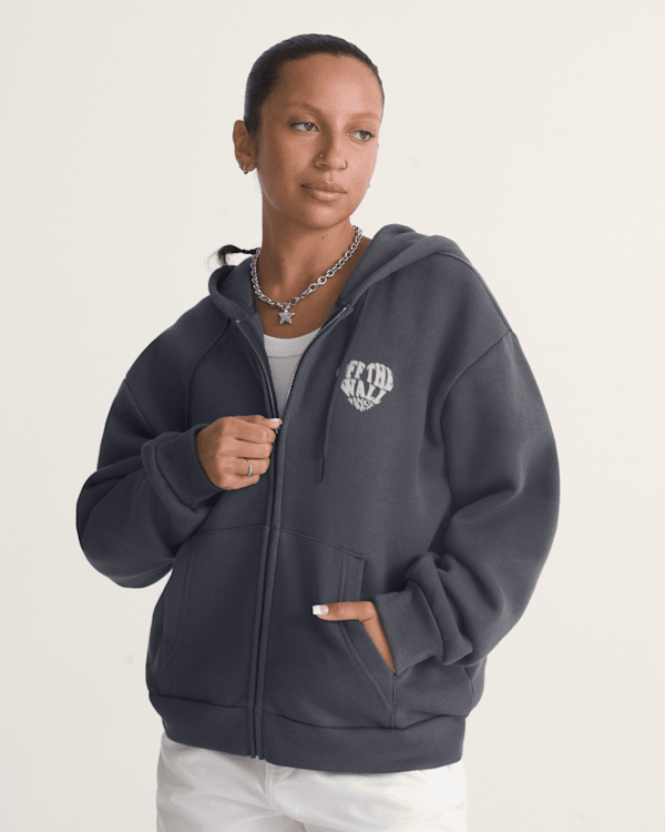 Heartbeats Zip Up in Charcoal Grey | Vans