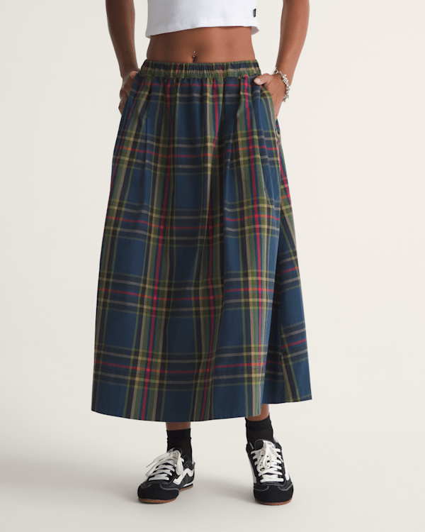 Francesca Full Skirt in Plaid Dress Blues | Vans