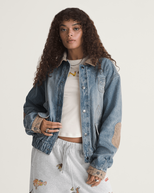VANSZA Denim Hunting Jacket in VANSZA Light Stonewash Blue | Vans