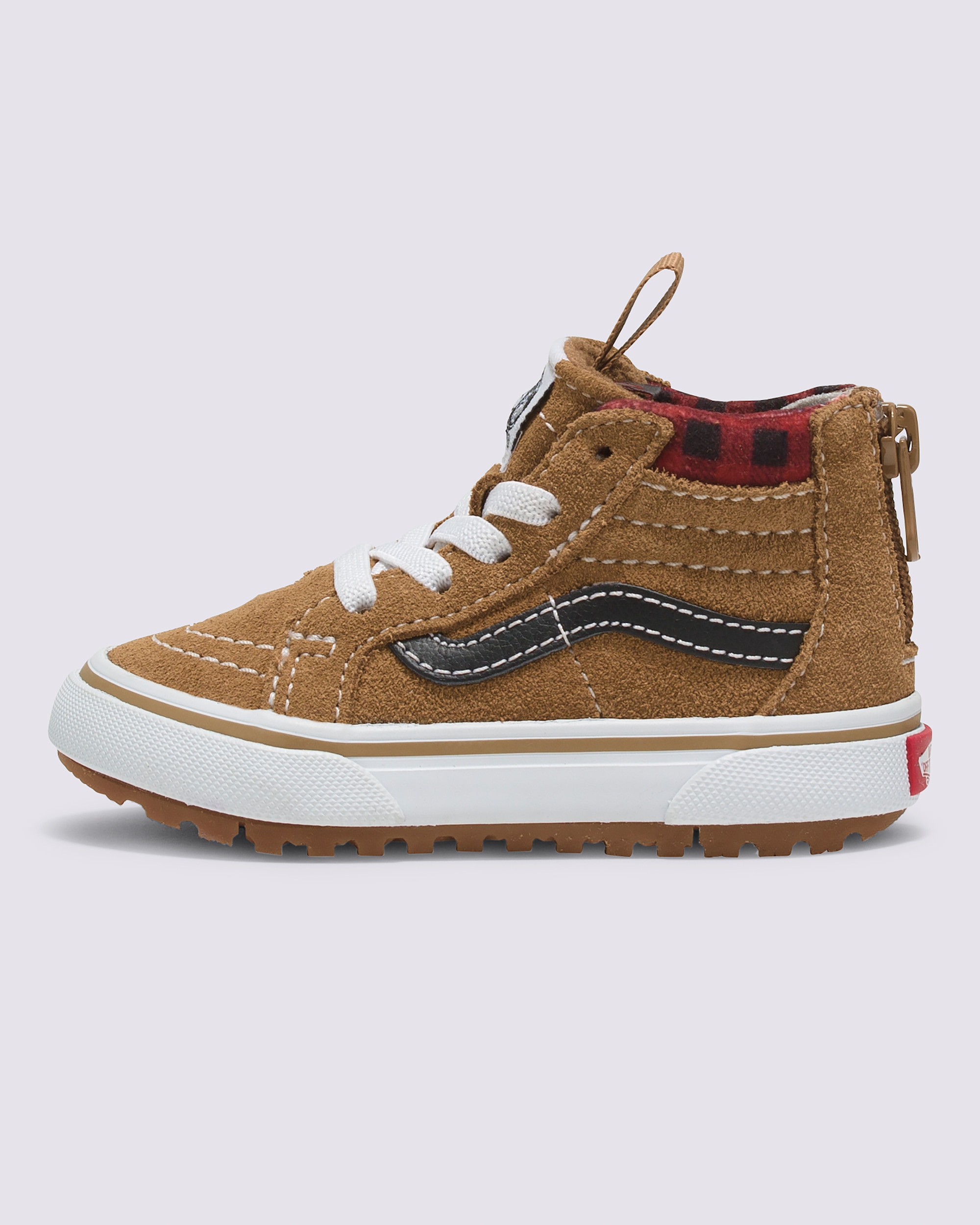 Toddler Sk8Hi Zip Insulated Shoe VANS Plaid Brown  Black HERO