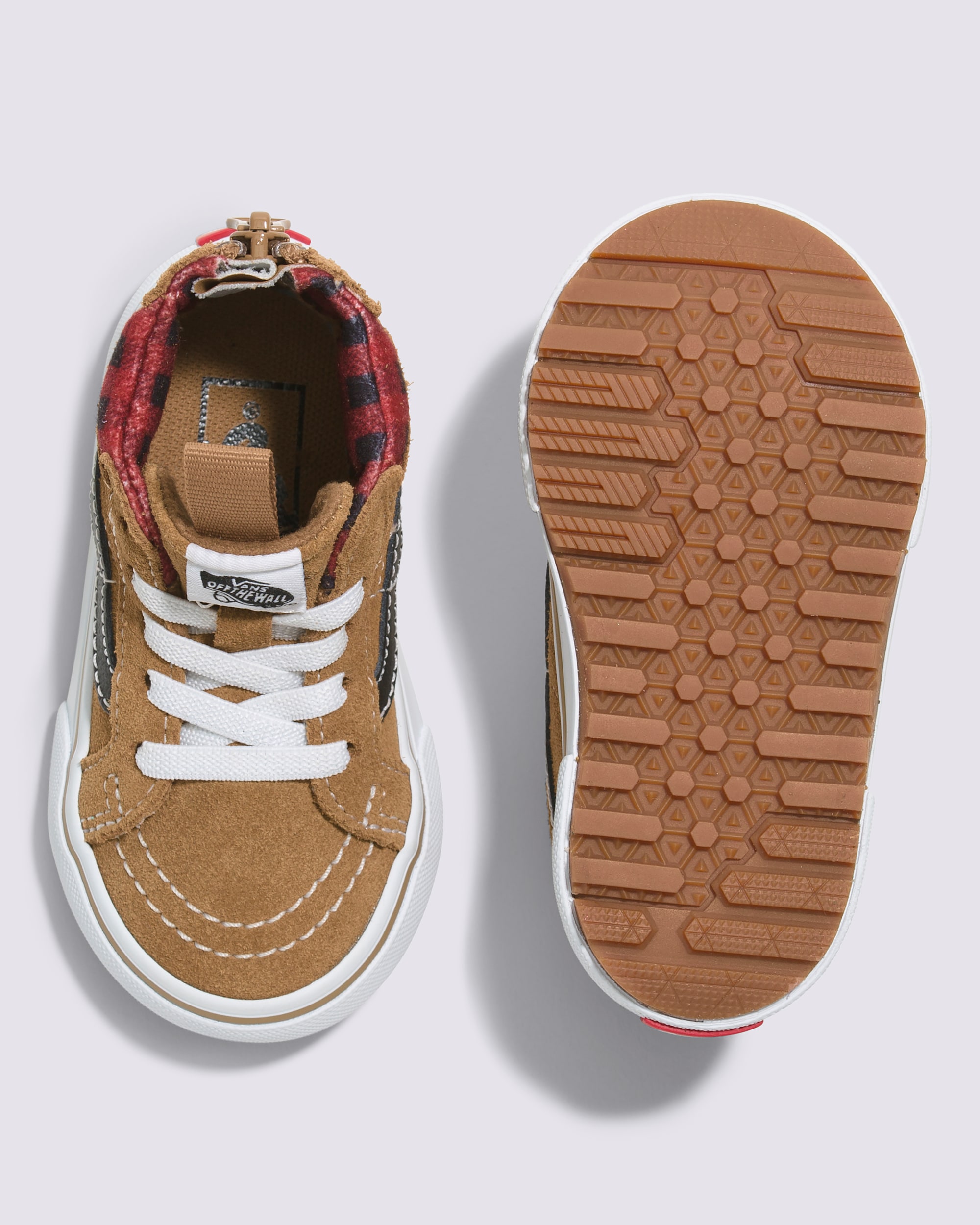 Toddler Sk8Hi Zip Insulated Shoe VANS Plaid Brown  Black ALT2