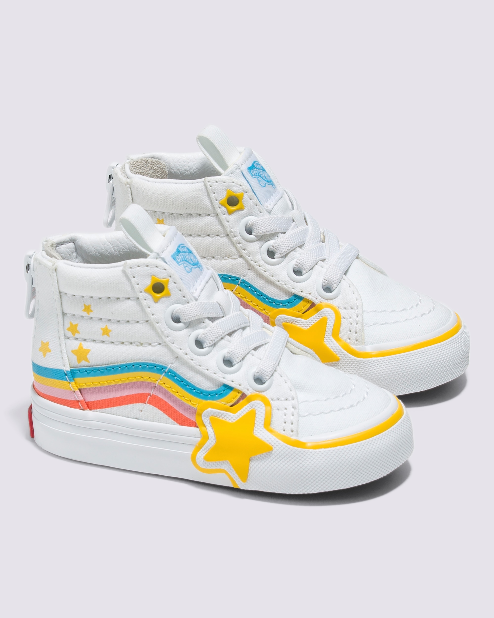 Toddler Sk8Hi Zip Star Shoe VANS Rainbow True White  Yellow ALT1