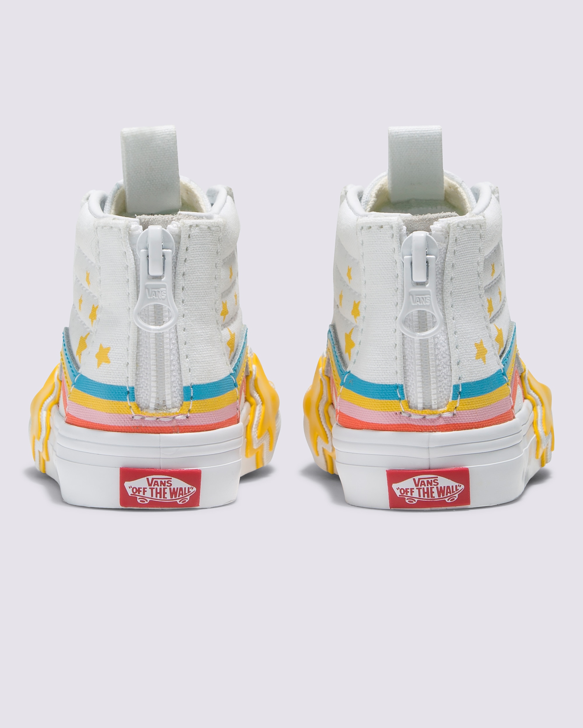 Toddler Sk8Hi Zip Star Shoe VANS Rainbow True White  Yellow ALT3