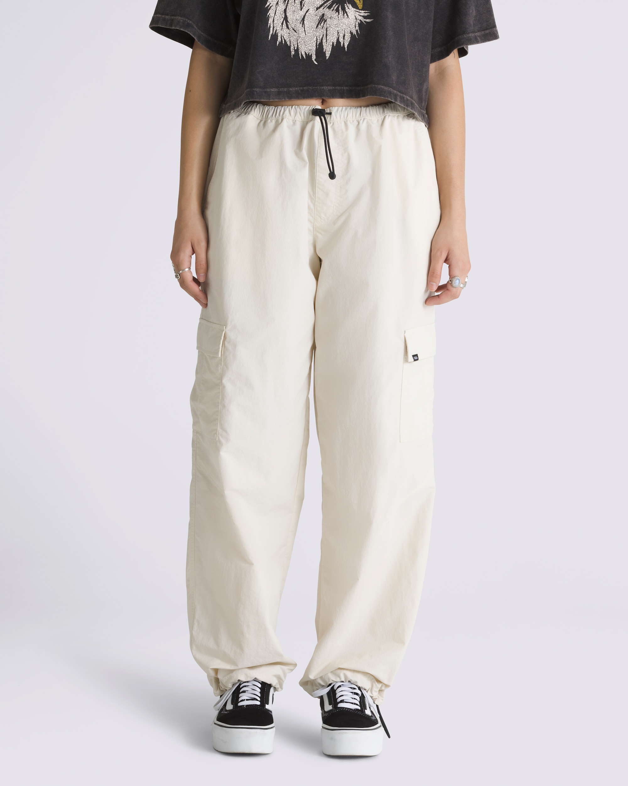 Riley Cargo Parachute Pants VANS Turtledove White HERO