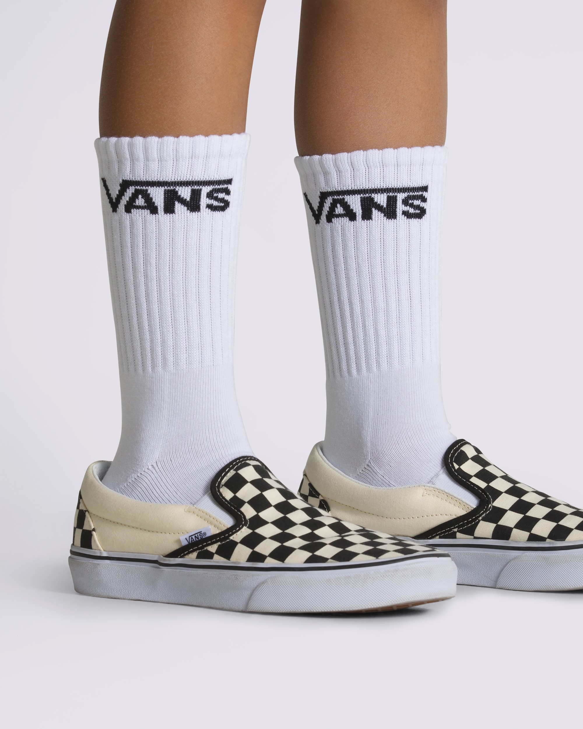 Kids Classic Crew Socks VANS White ALT1