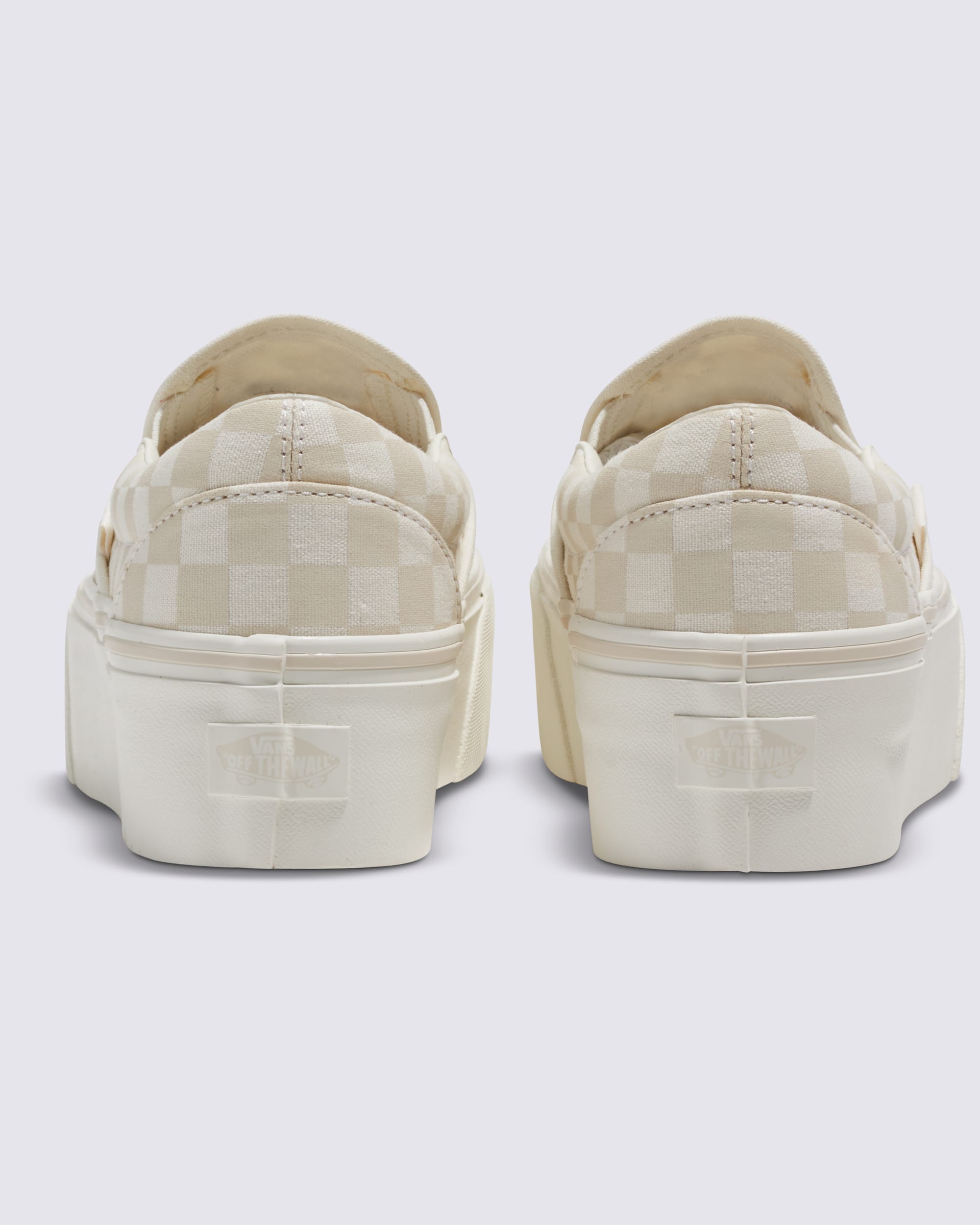 Classic SlipOn Platform Checkerboard Shoe VANS Checkerboard Marshmallow White  Turtledove White ALT4