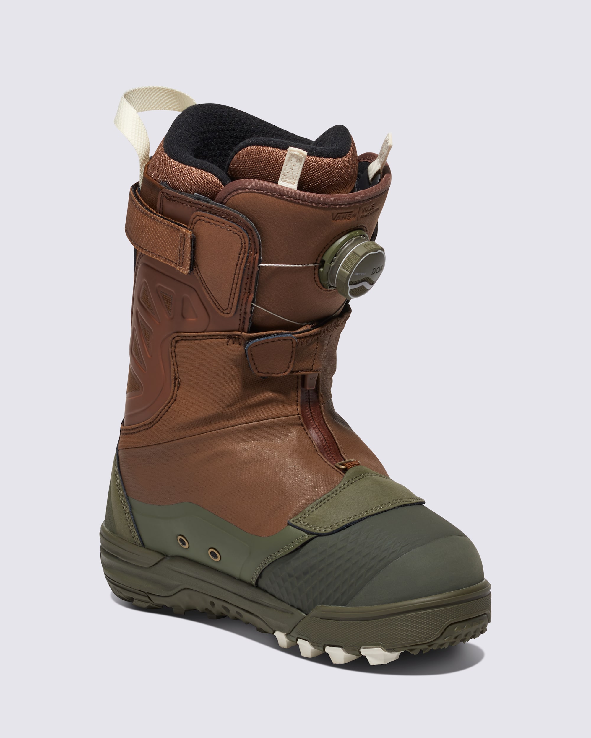 Womens Viaje Range Edition X Hana Beaman Snowboard Boot VANS Brown  Grape Leaf Green ALT2