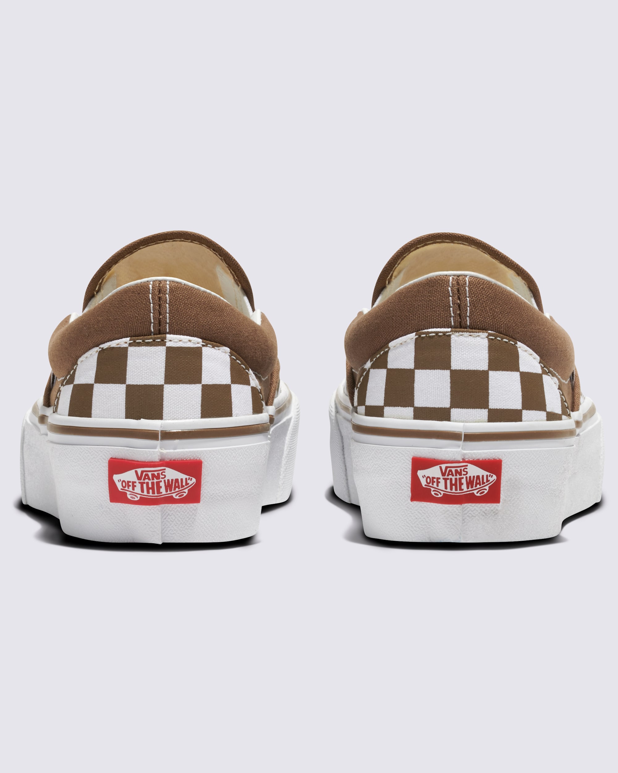 Classic SlipOn Platform Checkerboard Shoe VANS Checkerboard Sepia Brown ALT3