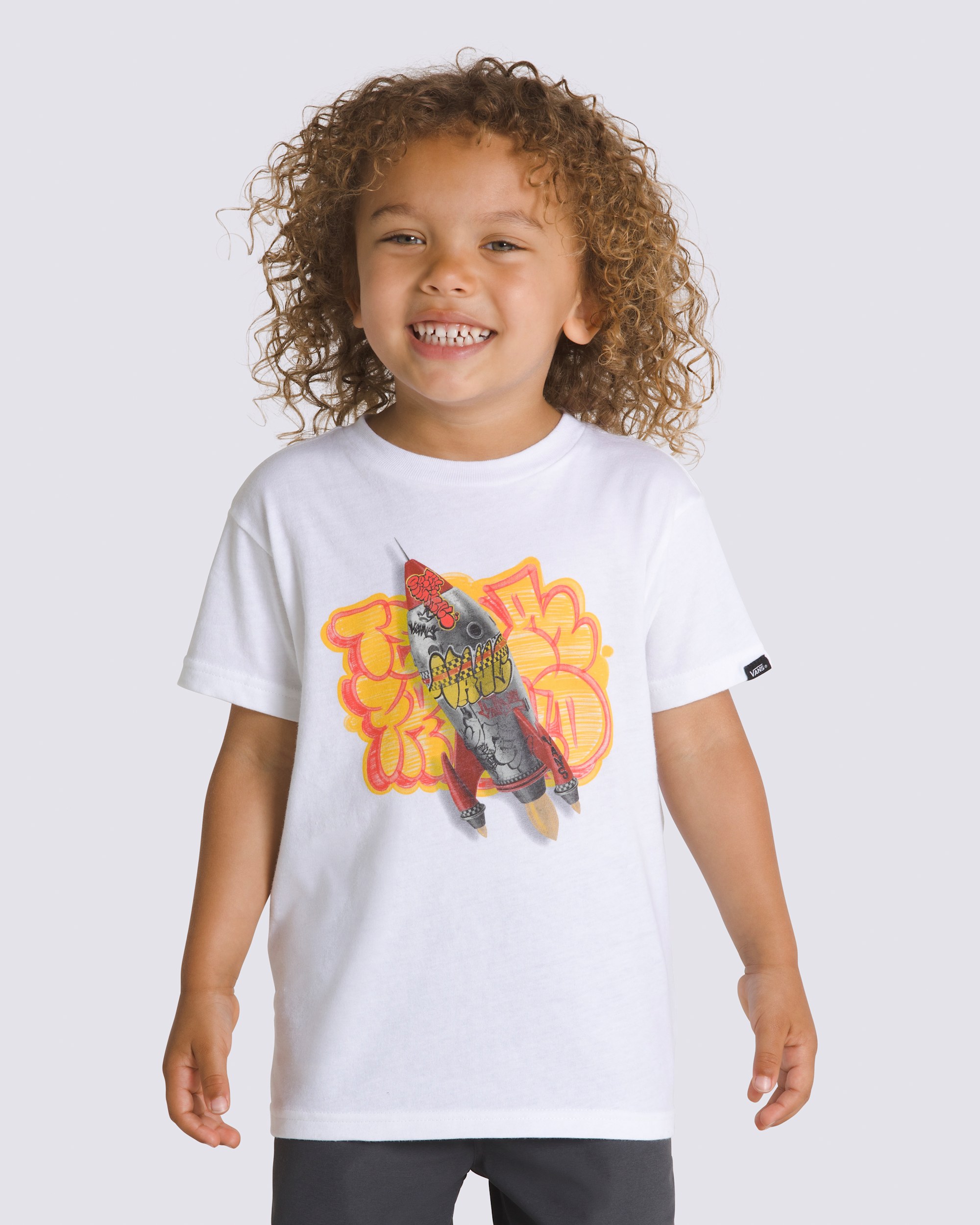 Little Kids Grafitti Rocket TShirt VANS White HERO