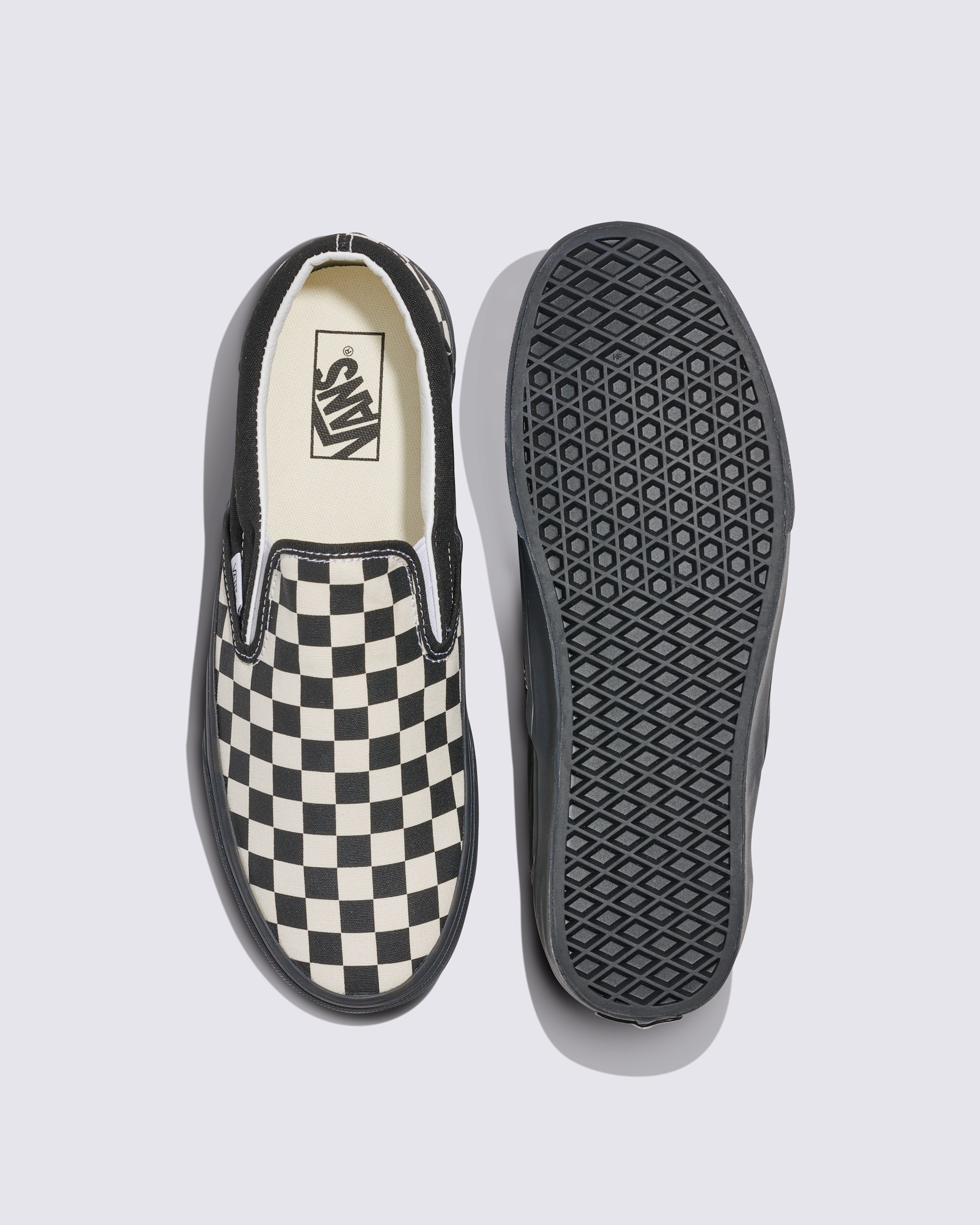 Classic SlipOn Checkerboard Shoe VANS Checkerboard White  Black ALT2