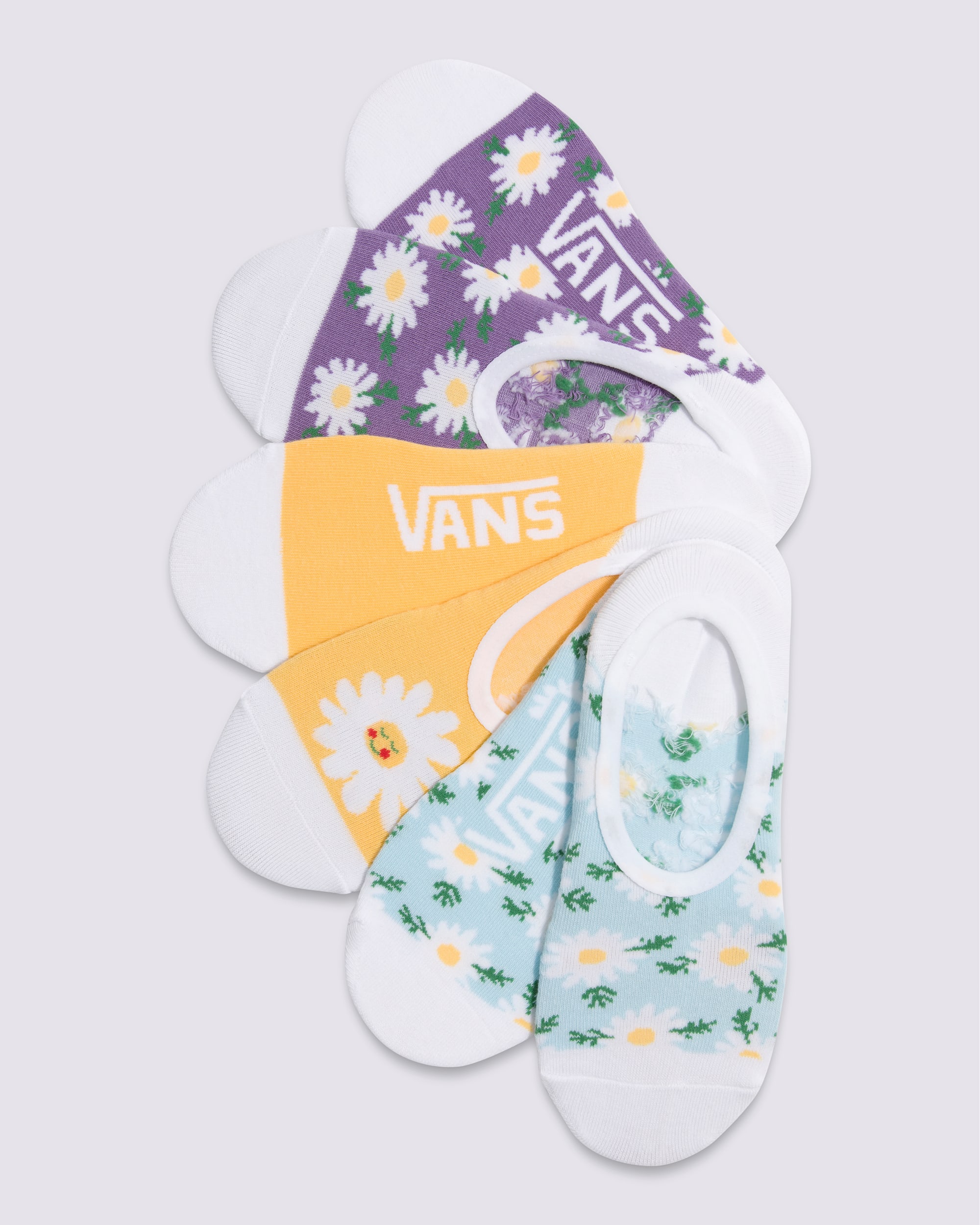 Kids Printed Canoodle Socks 3Pack VANS Crystal Blue  Yellow  Purple HERO