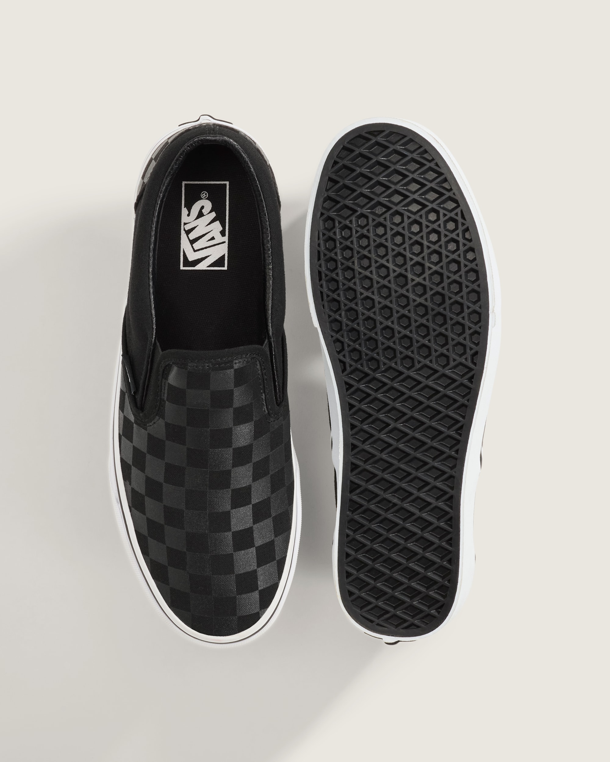 Classic SlipOn Checkerboard Shoe VANS Checkerboard Black  Black ALT2