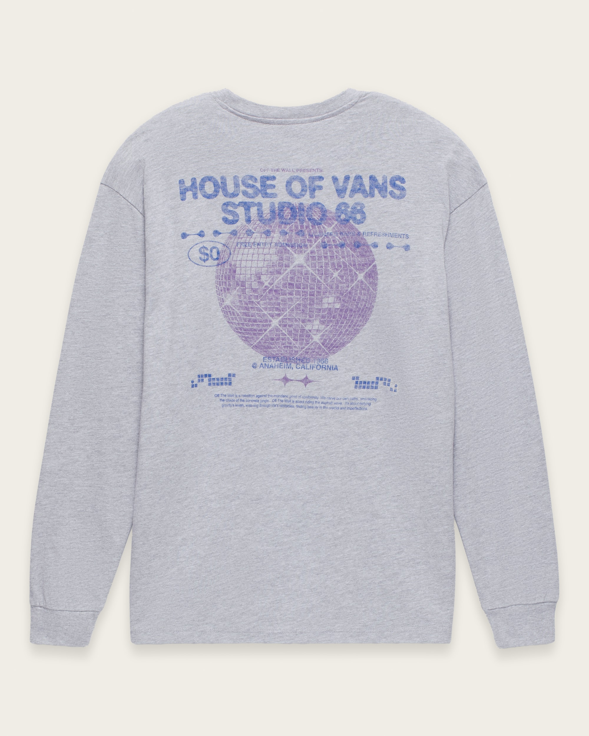 Disco Nights Long Sleeve TShirt VANS Heather Grey FLATLAY