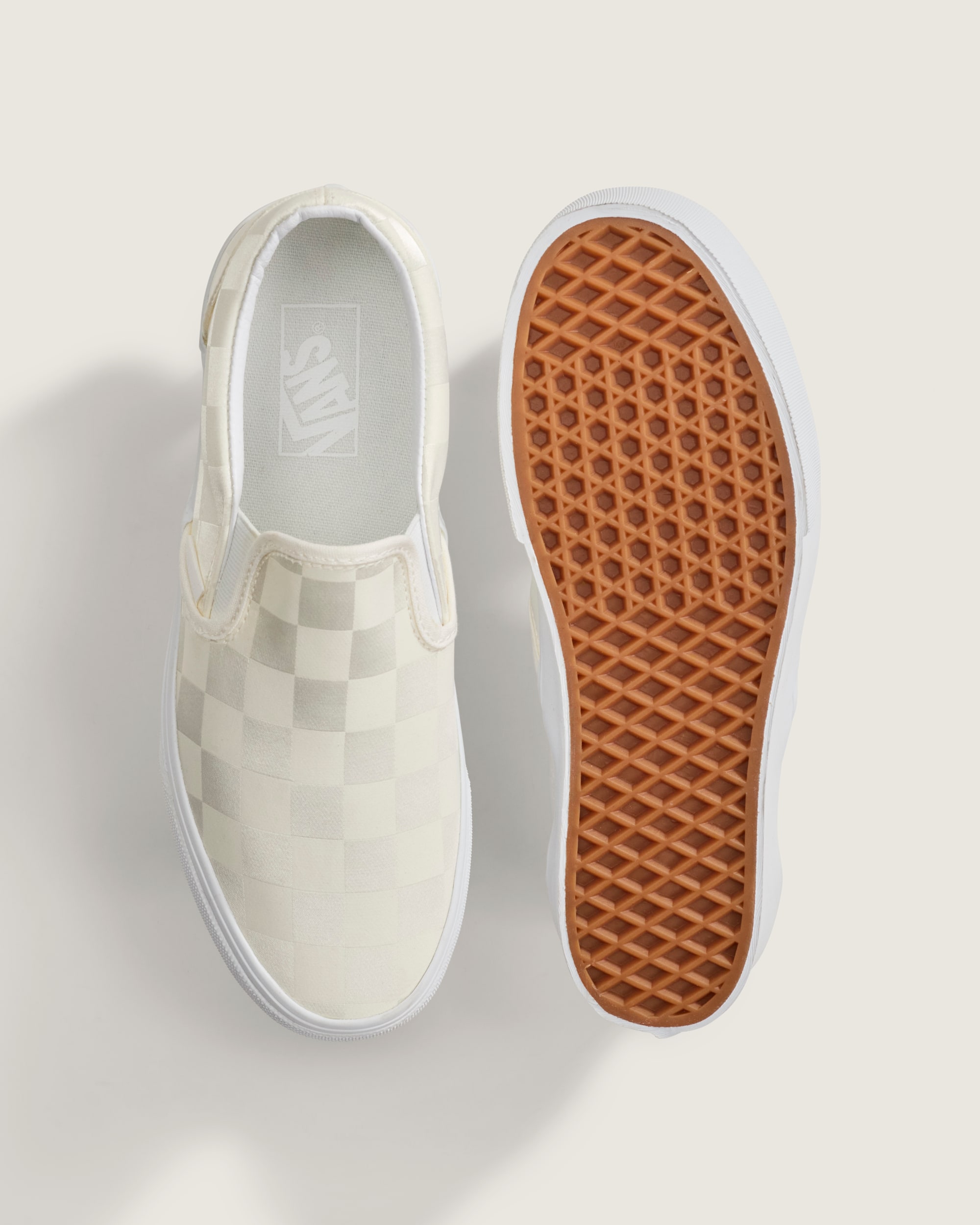 Classic SlipOn Stackform Checkerboard Shoe VANS White ALT3