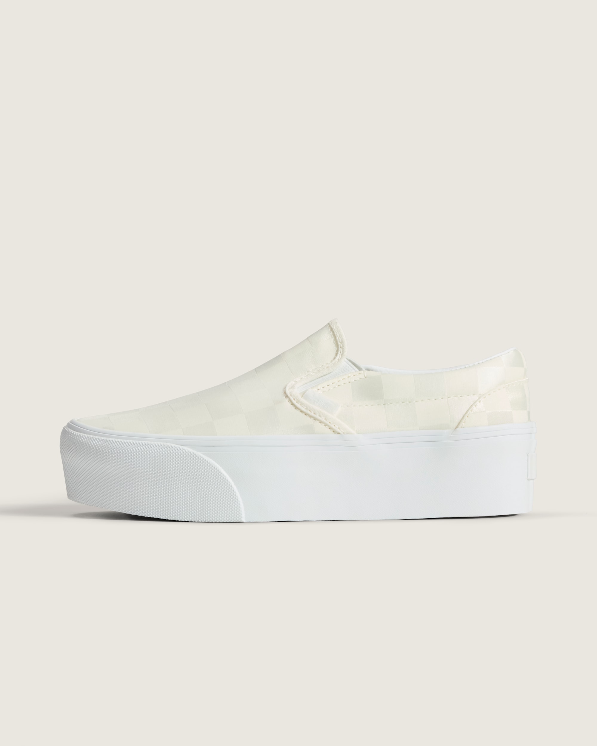 Classic SlipOn Stackform Checkerboard Shoe VANS White HERO