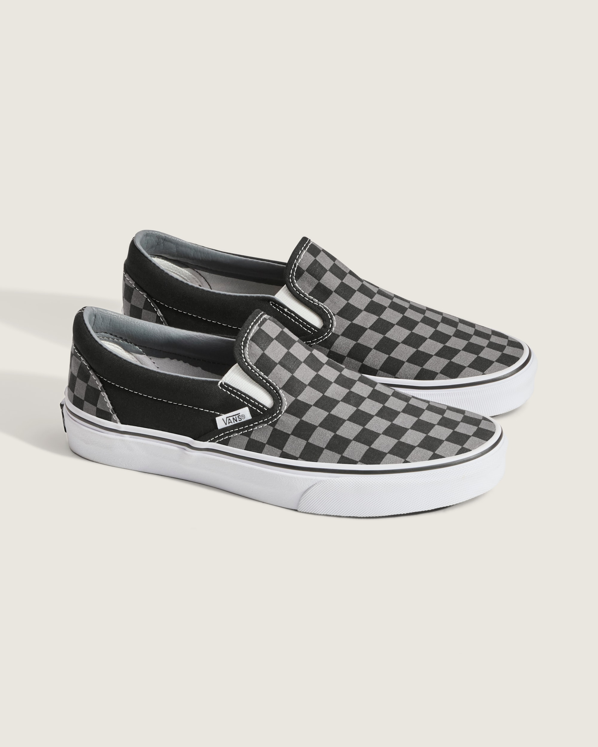Classic SlipOn Checkerboard Shoe VANS Checkerboard Black  Pewter Grey ALT3