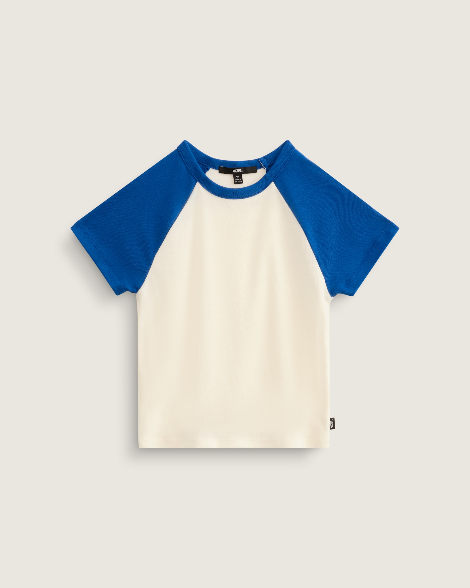 Clare Raglan TShirt VANS White  True Blue FLATLAY