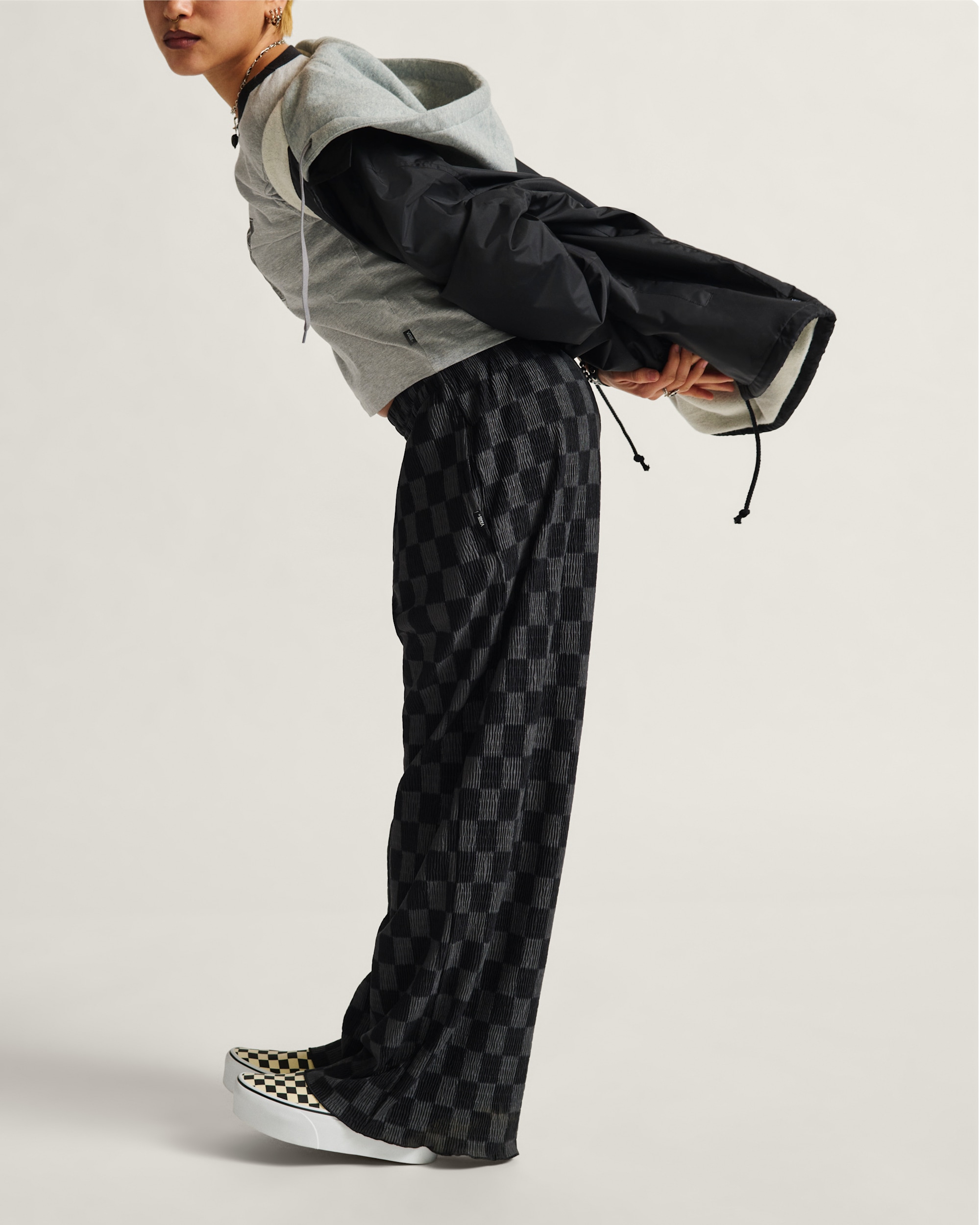 Wren Checkerboard Pants VANS Checkerboard Black  Grey ALT1