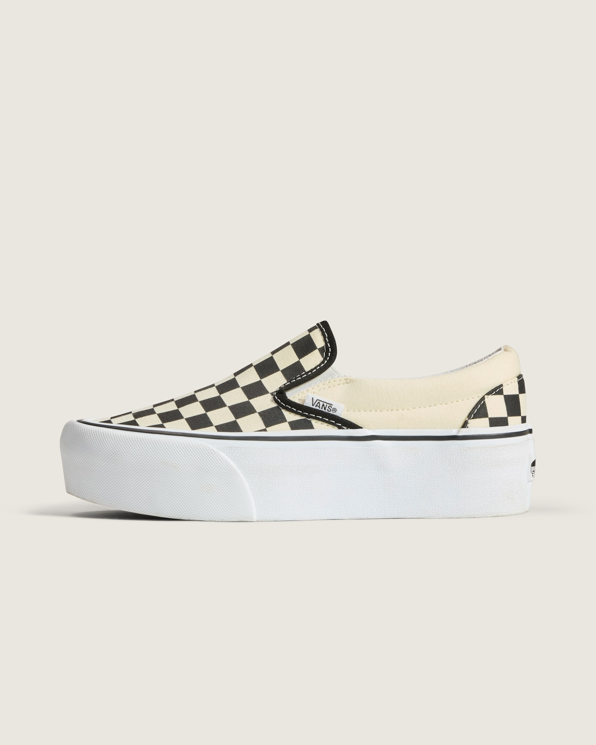 Classic SlipOn Stackform Checkerboard Shoe VANS Checkerboard Black  Classic White HERO