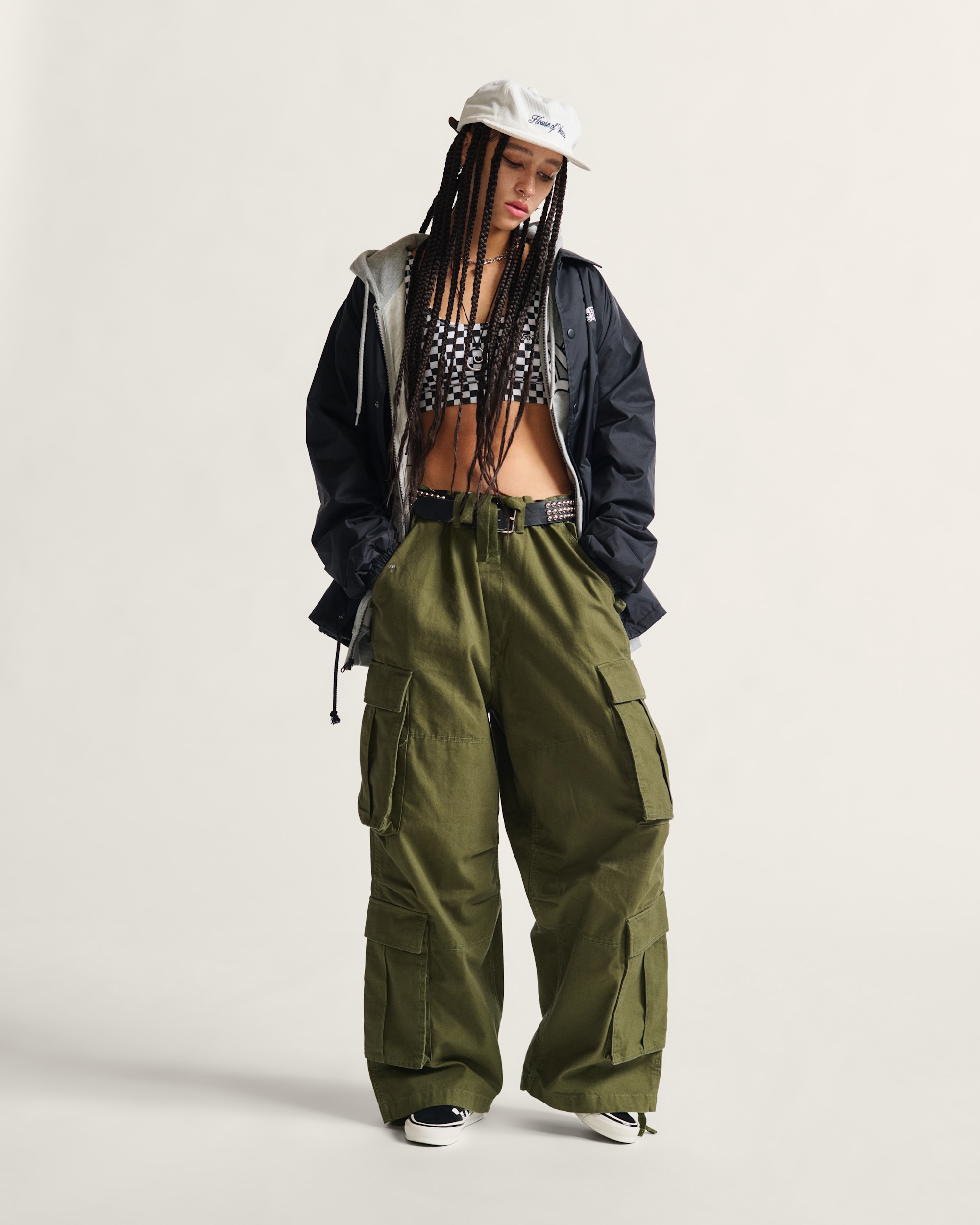 Premium Baggy Cargo Pants VANS Grape Leaf Green ALT6