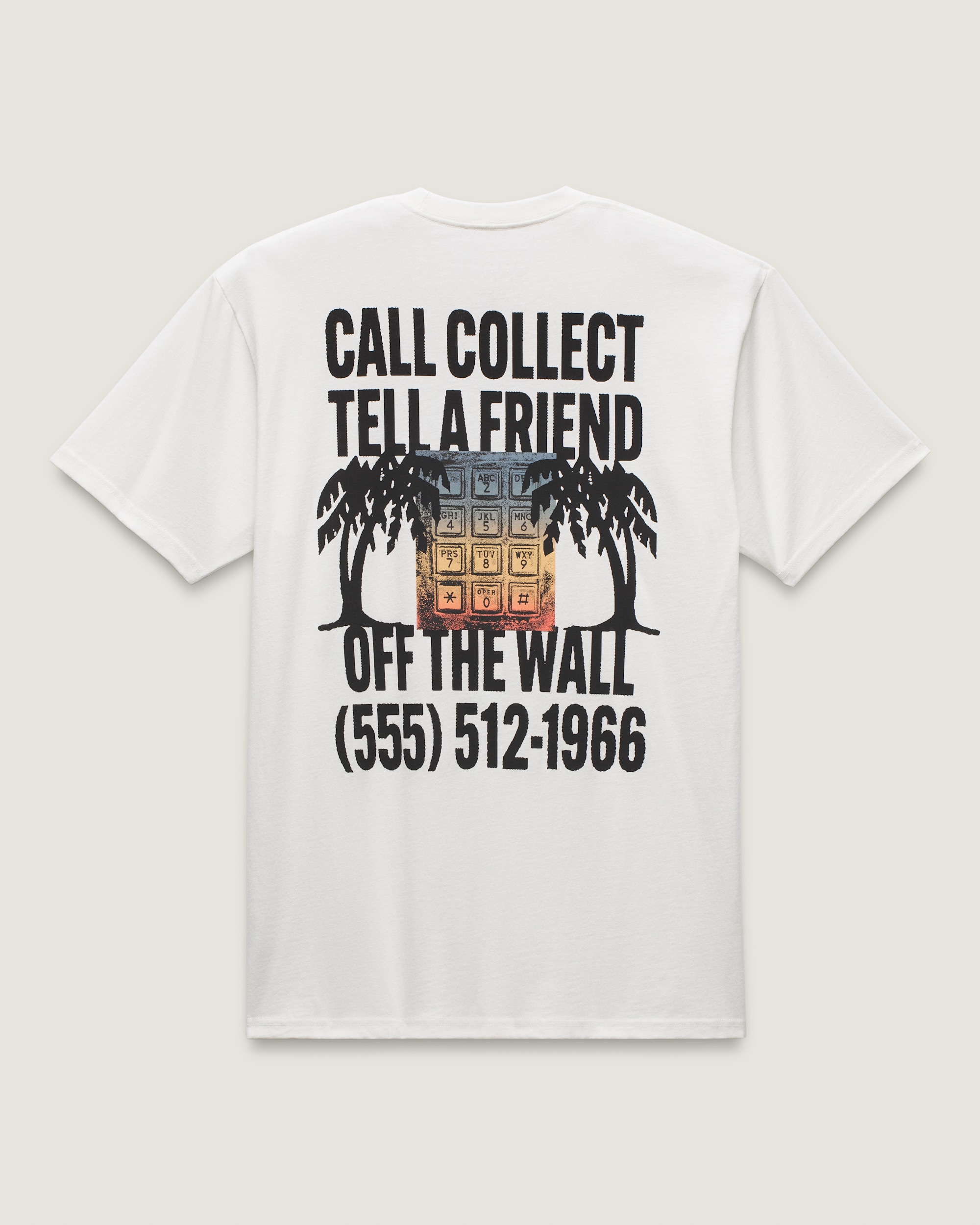 Call Collect TShirt VANS White FLATLAY