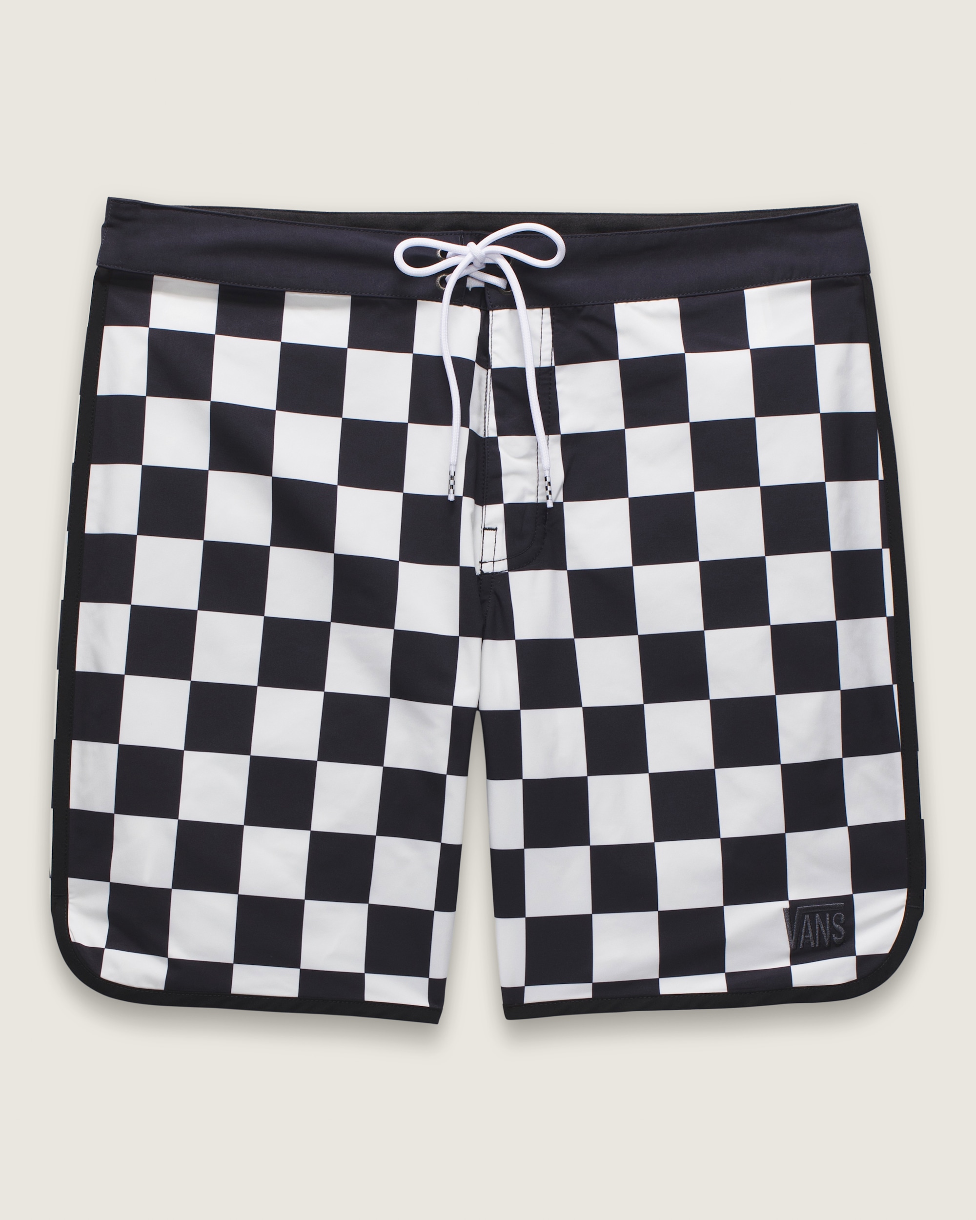 Everride Scalloped 18 Boardshorts VANS Black  White FLATLAY