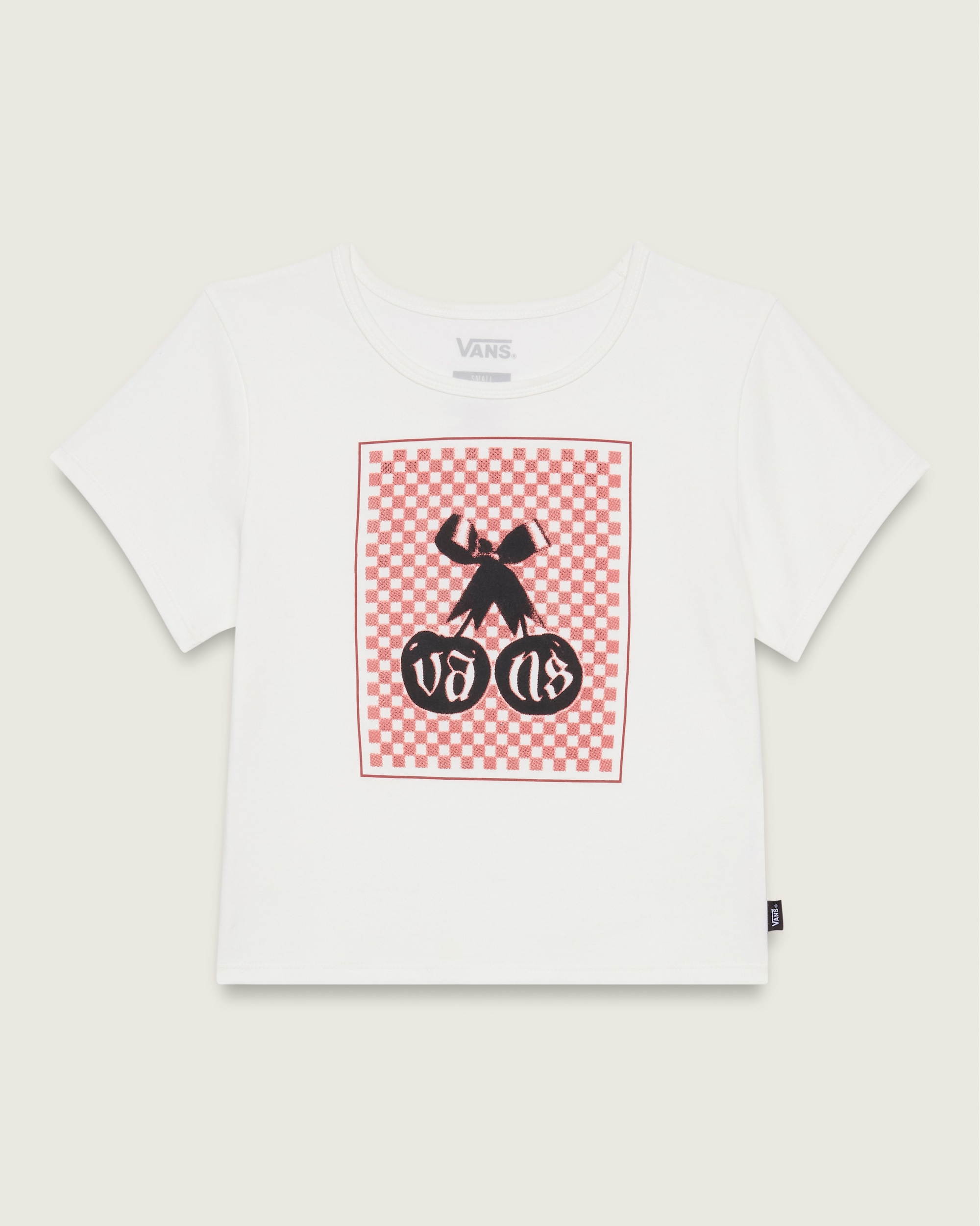 Cherry Checker Mini TShirt VANS White FLATLAY