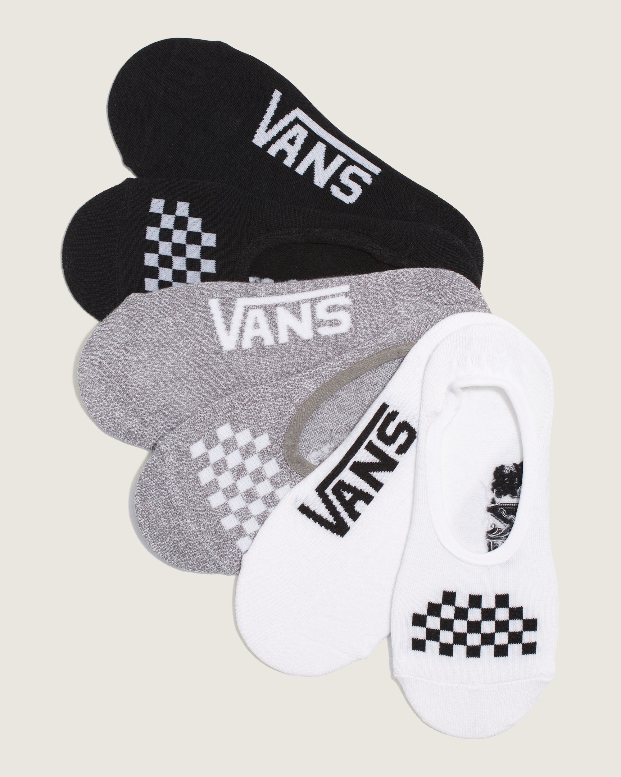 Classic Canoodle Socks 3Pack VANS Grey  Black  White HERO