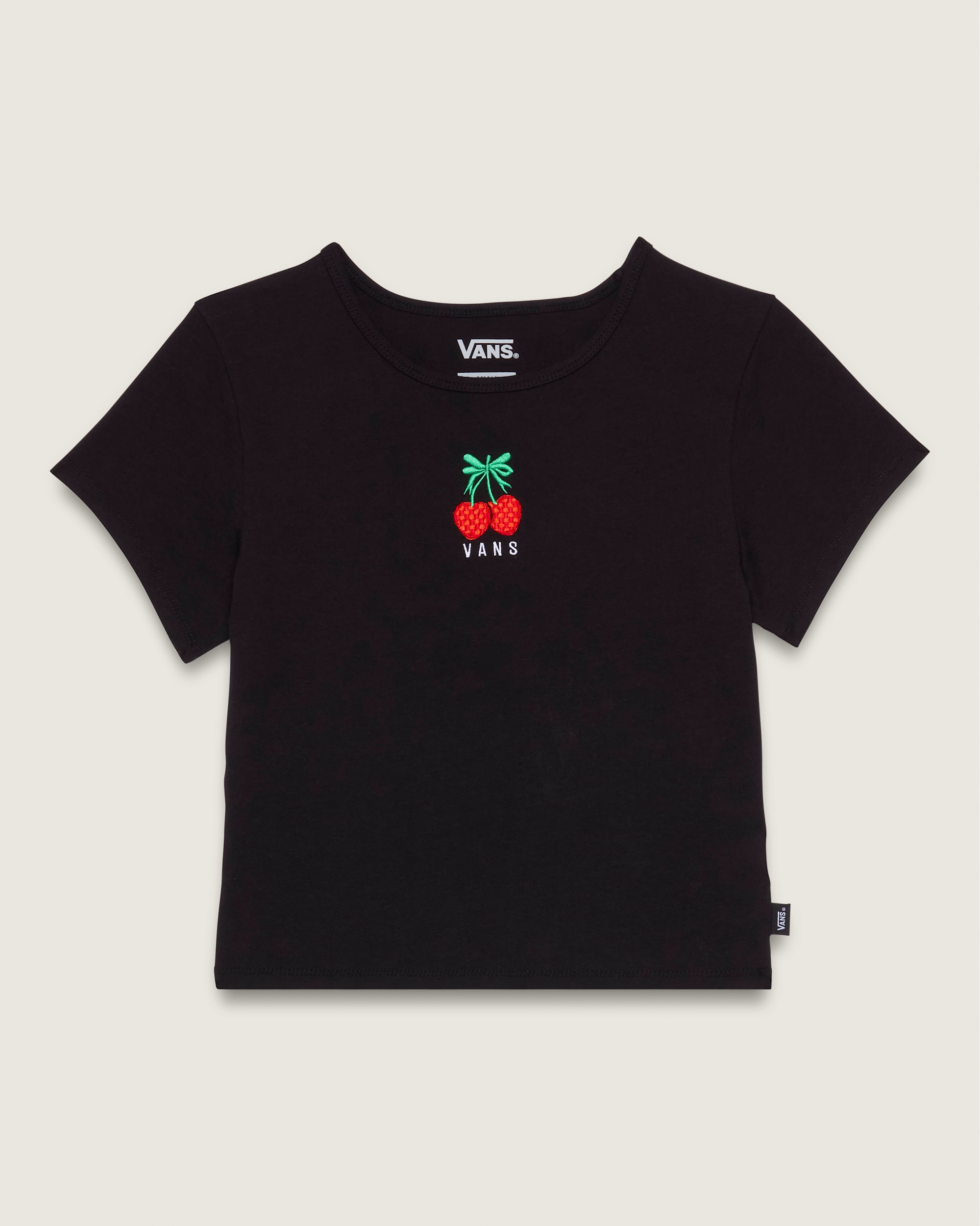 Cherry Bow Mini TShirt VANS Black FLATLAY