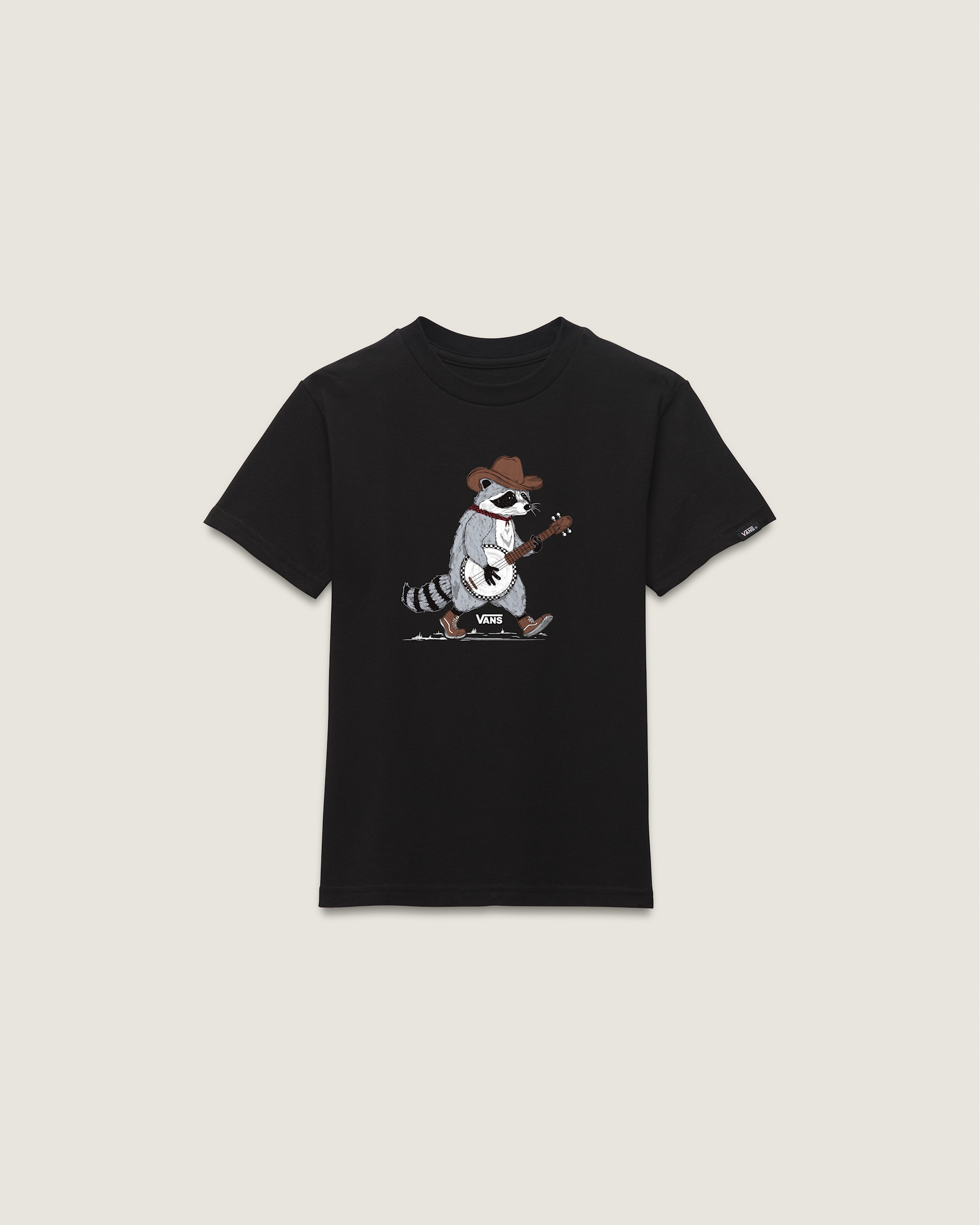 Little Kids Racoon Banjo TShirt VANS Black FLATLAY