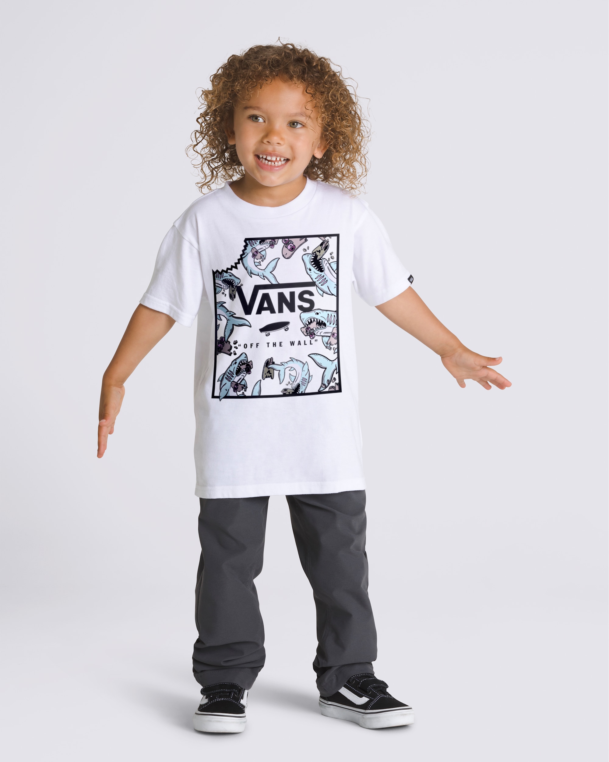 Kids Little Kids Shark Bite TShirt VANS White ALT2