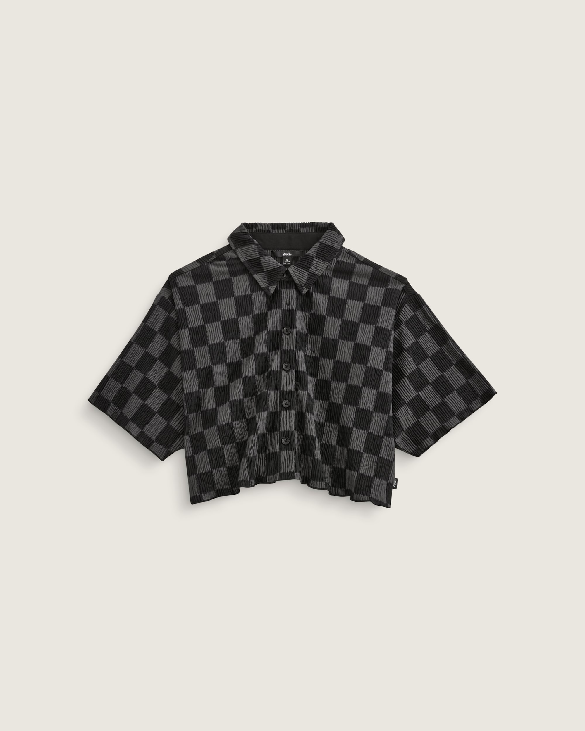 Wren Checkerboard Shirt VANS Checkerboard Black  Grey FLATLAY
