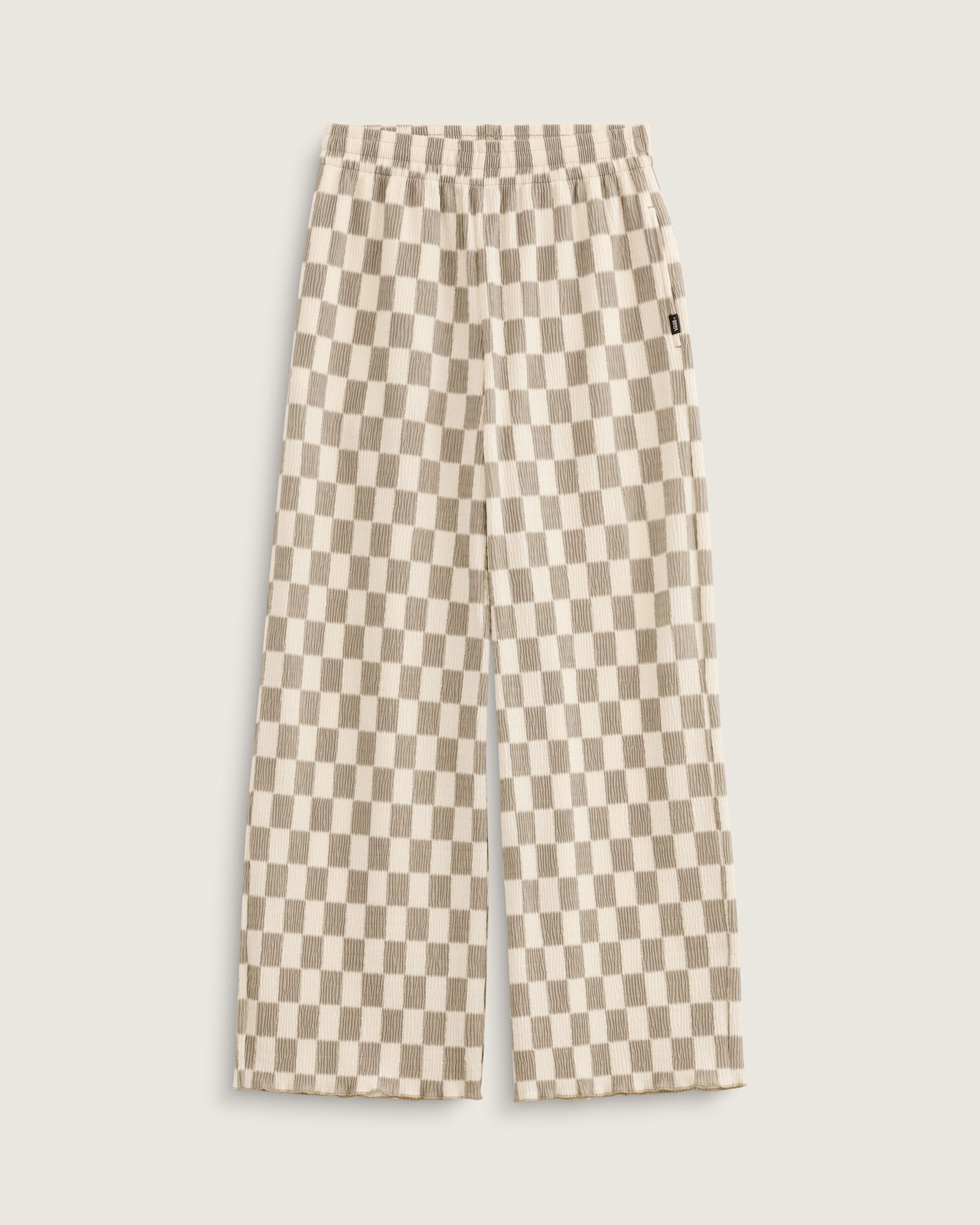 Wren Checkerboard Pants VANS London Fog Grey  White FLATLAY