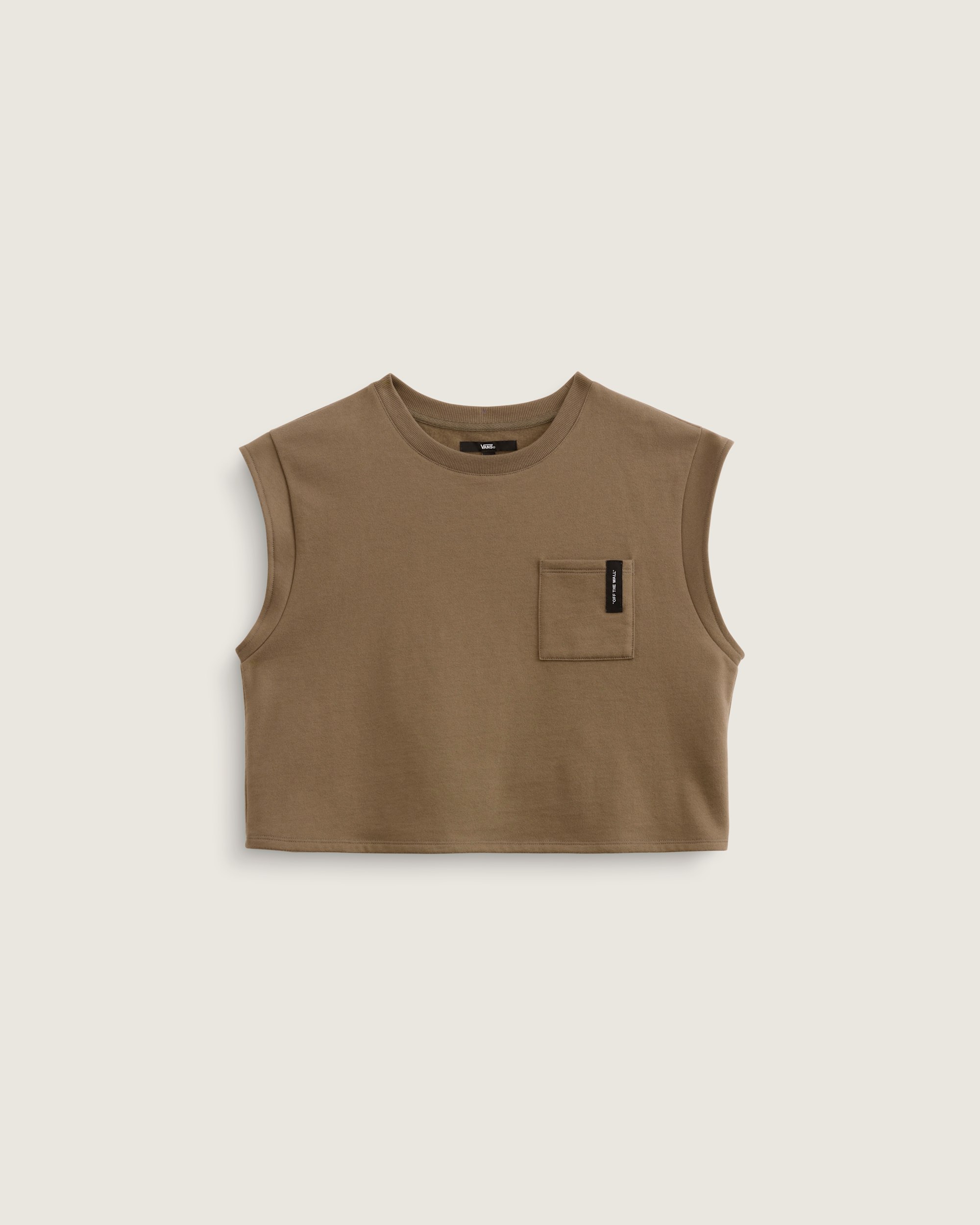 Bryn Sleeveless Top VANS Bungee Cord Brown FLATLAY