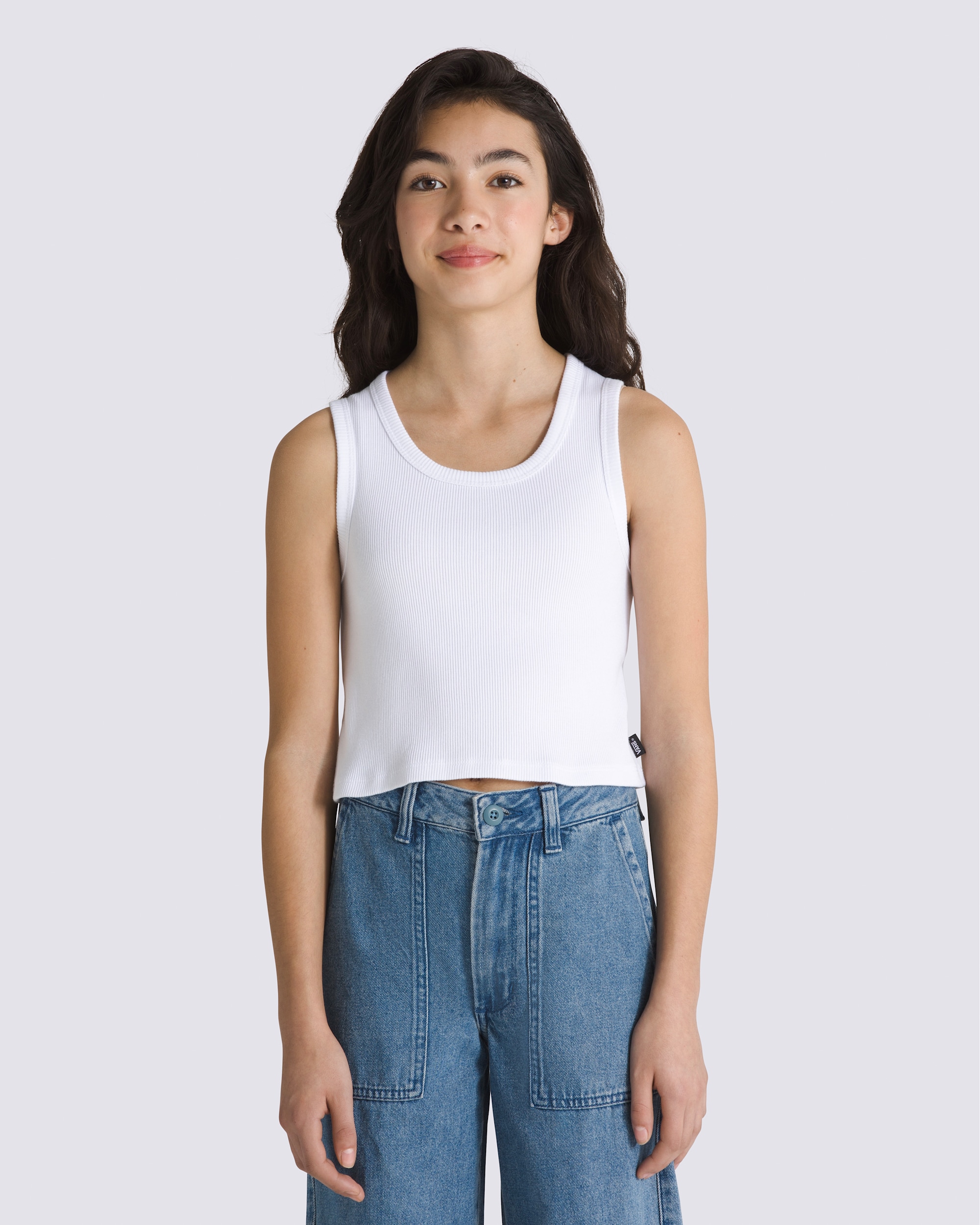 Kids Drew Rib Tank Top VANS White ALT4