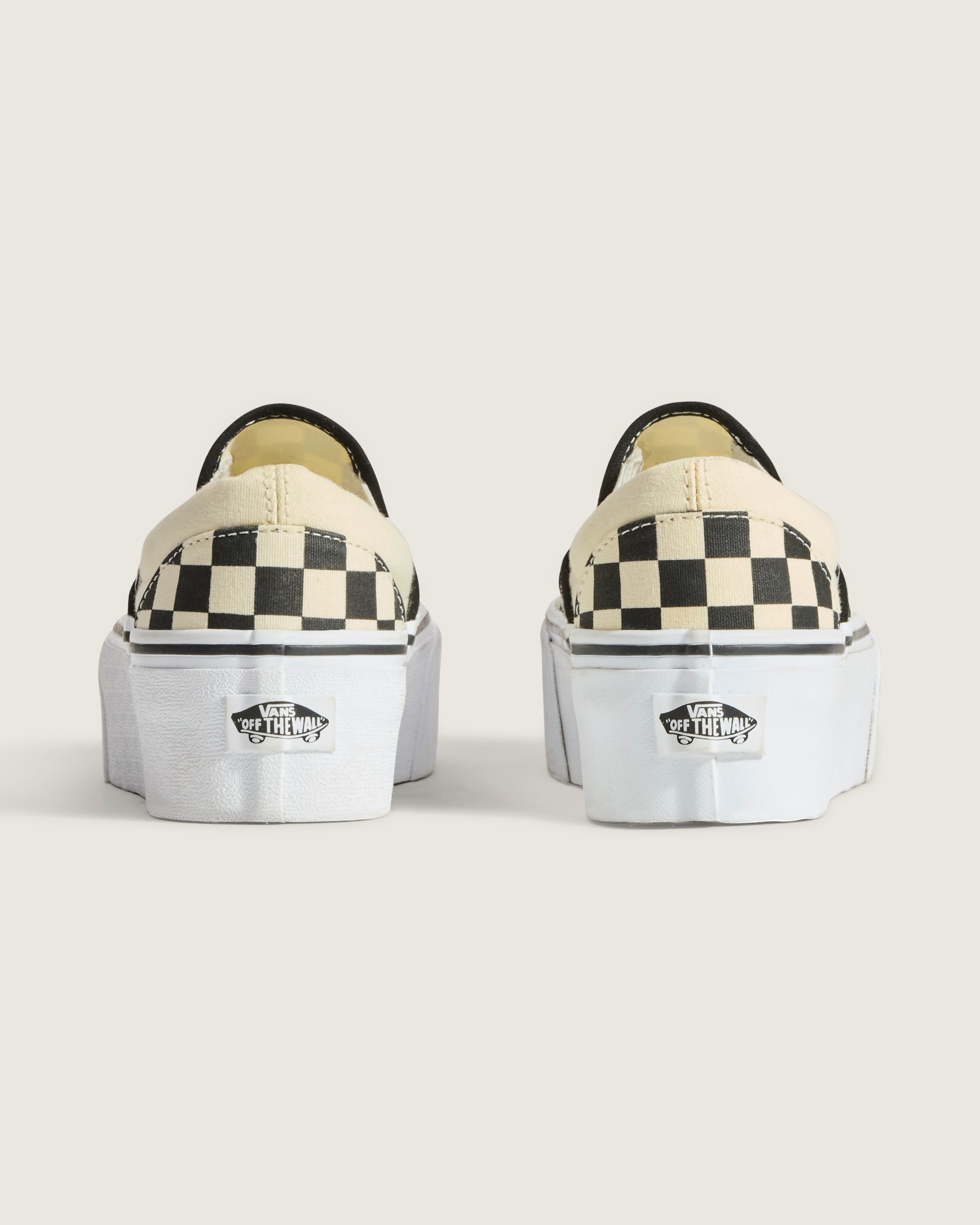 Classic SlipOn Stackform Checkerboard Shoe VANS Checkerboard Black  Classic White ALT8