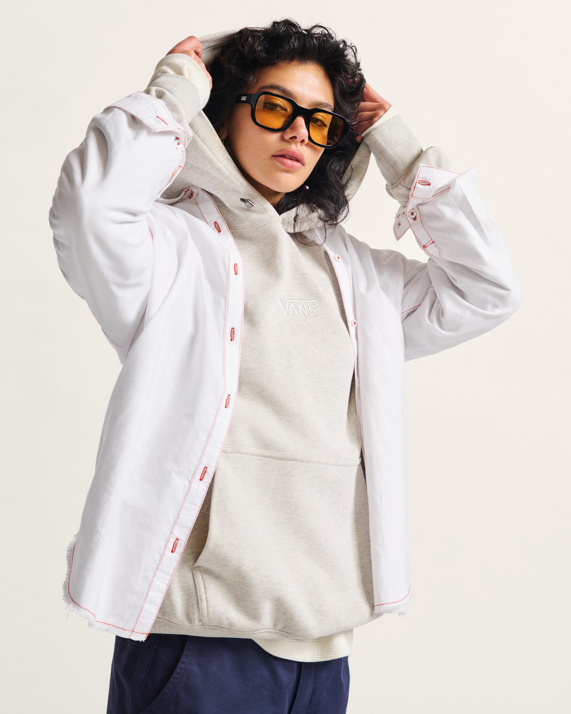 Gillian Button Up Shirt VANS White ALT1