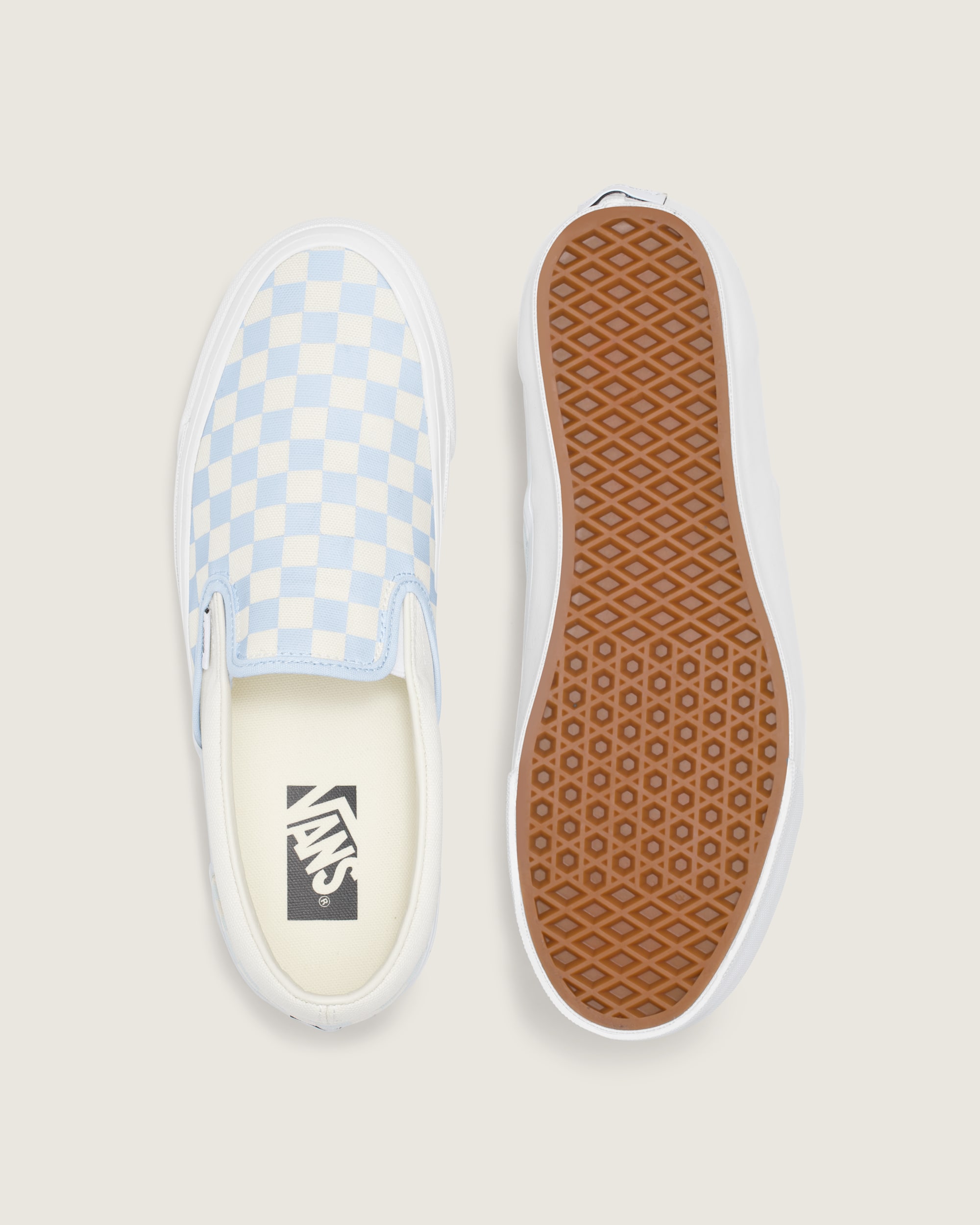 Premium Classic SlipOn Checkerboard Shoe VANS Ice Melt Blue  White ALT2