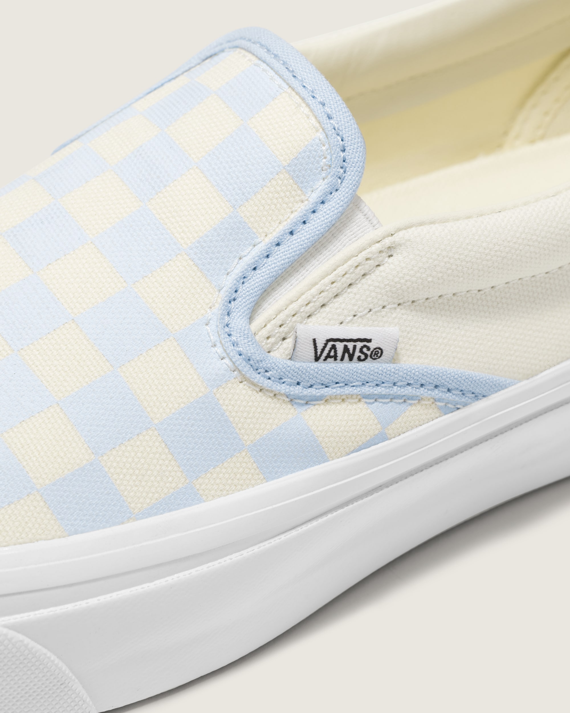 Premium Classic SlipOn Checkerboard Shoe VANS Ice Melt Blue  White ALT5