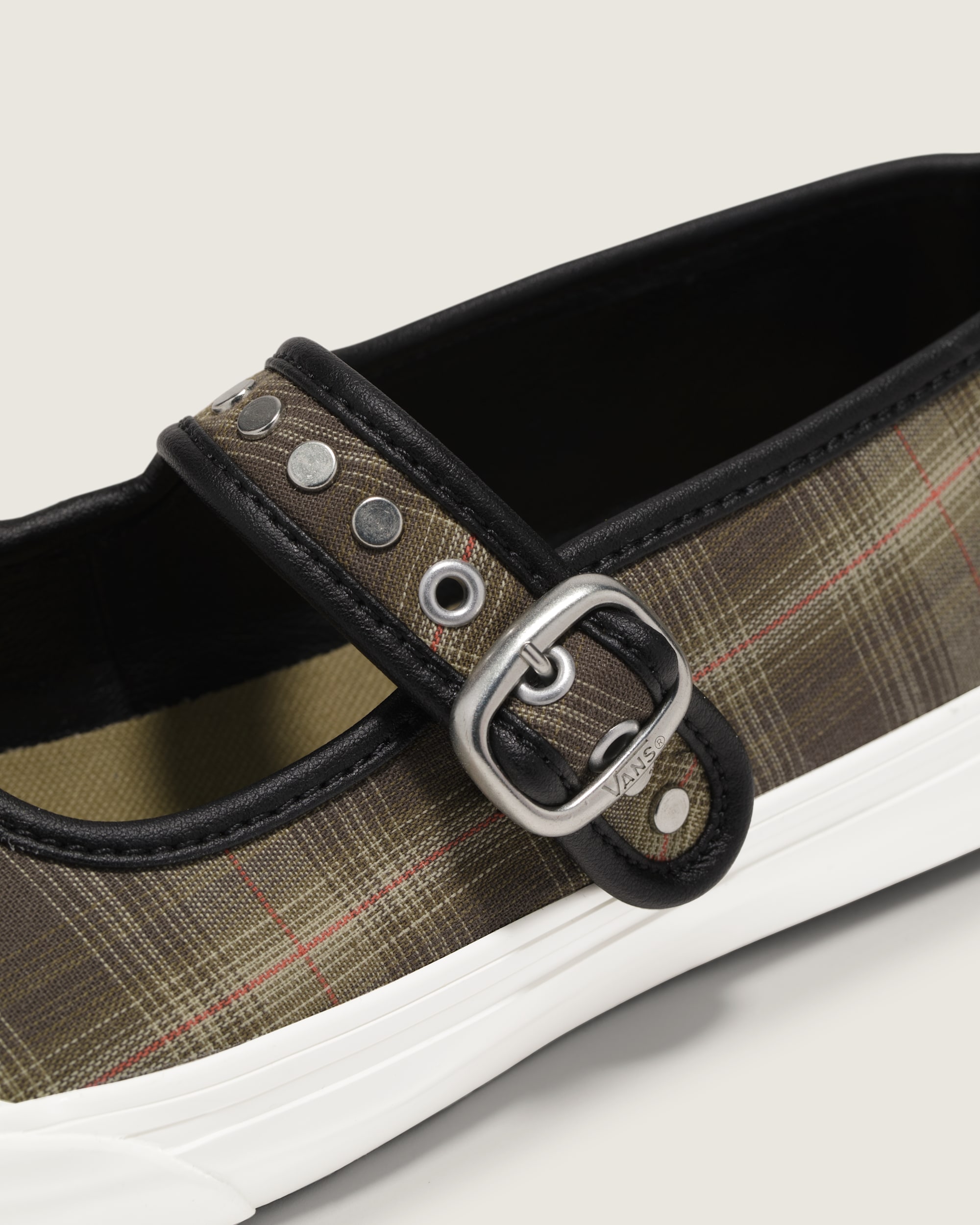 Premium Mary Jane Lowpro Shoe VANS Plaid Brown  Olive Green ALT5