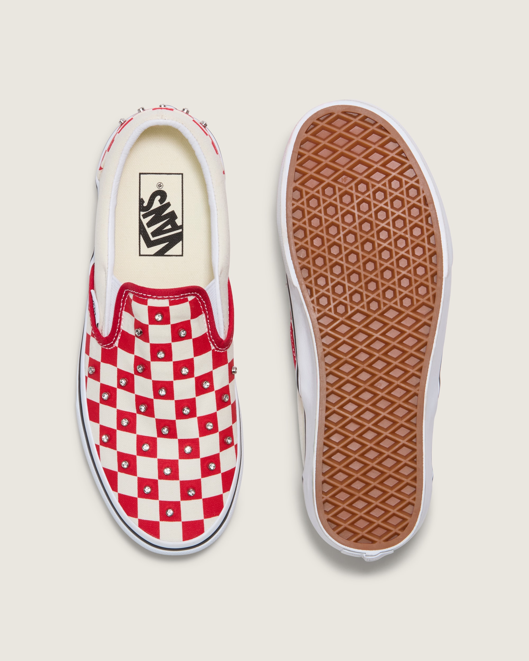 Classic SlipOn Checkerboard Shoe VANS Racing Red  White ALT2