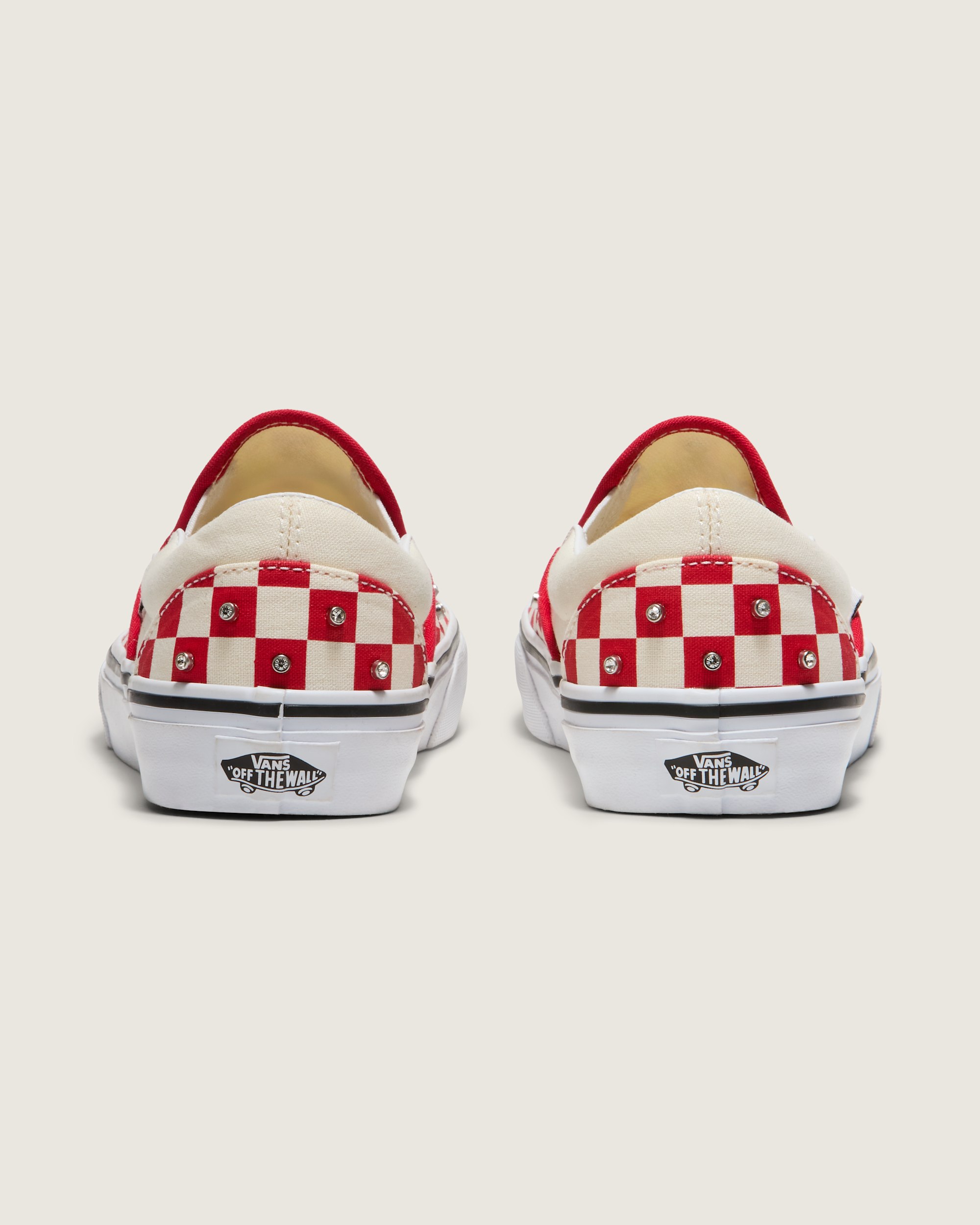Classic SlipOn Checkerboard Shoe VANS Racing Red  White ALT3