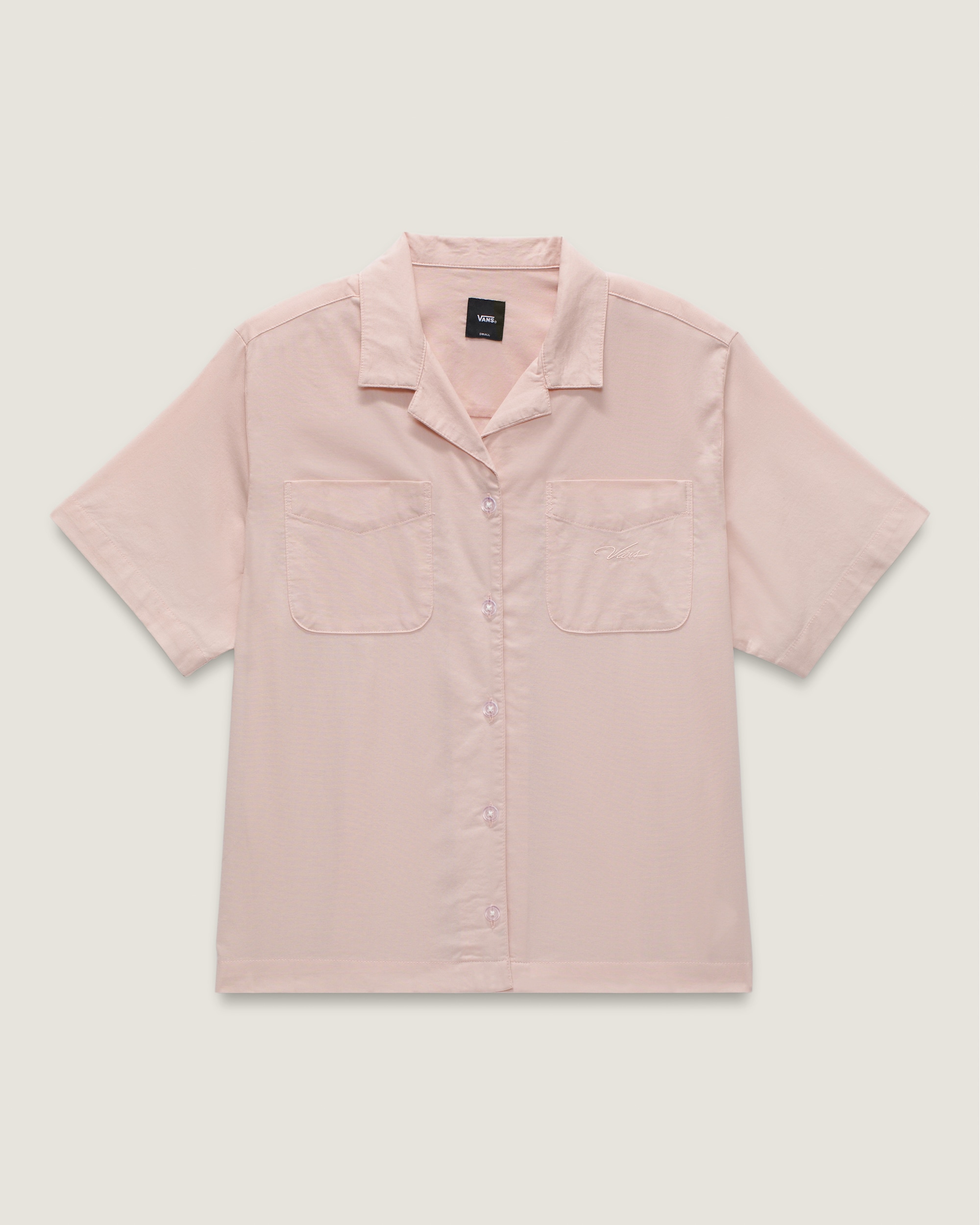 Cassidy Camp Shirt VANS Sepia Rose Pink FLATLAY