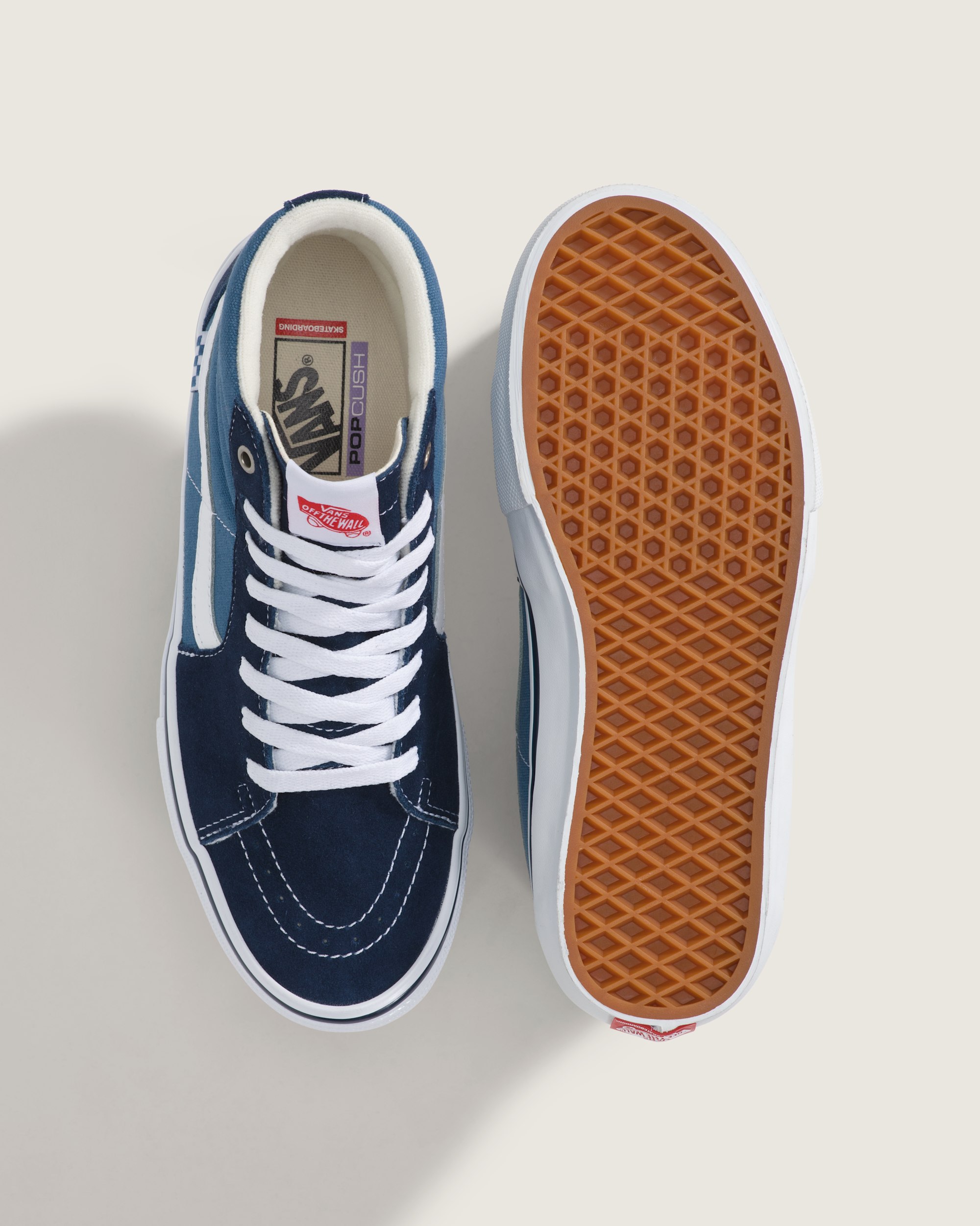 Skate Sk8Hi Shoe VANS Navy Blue  White ALT2