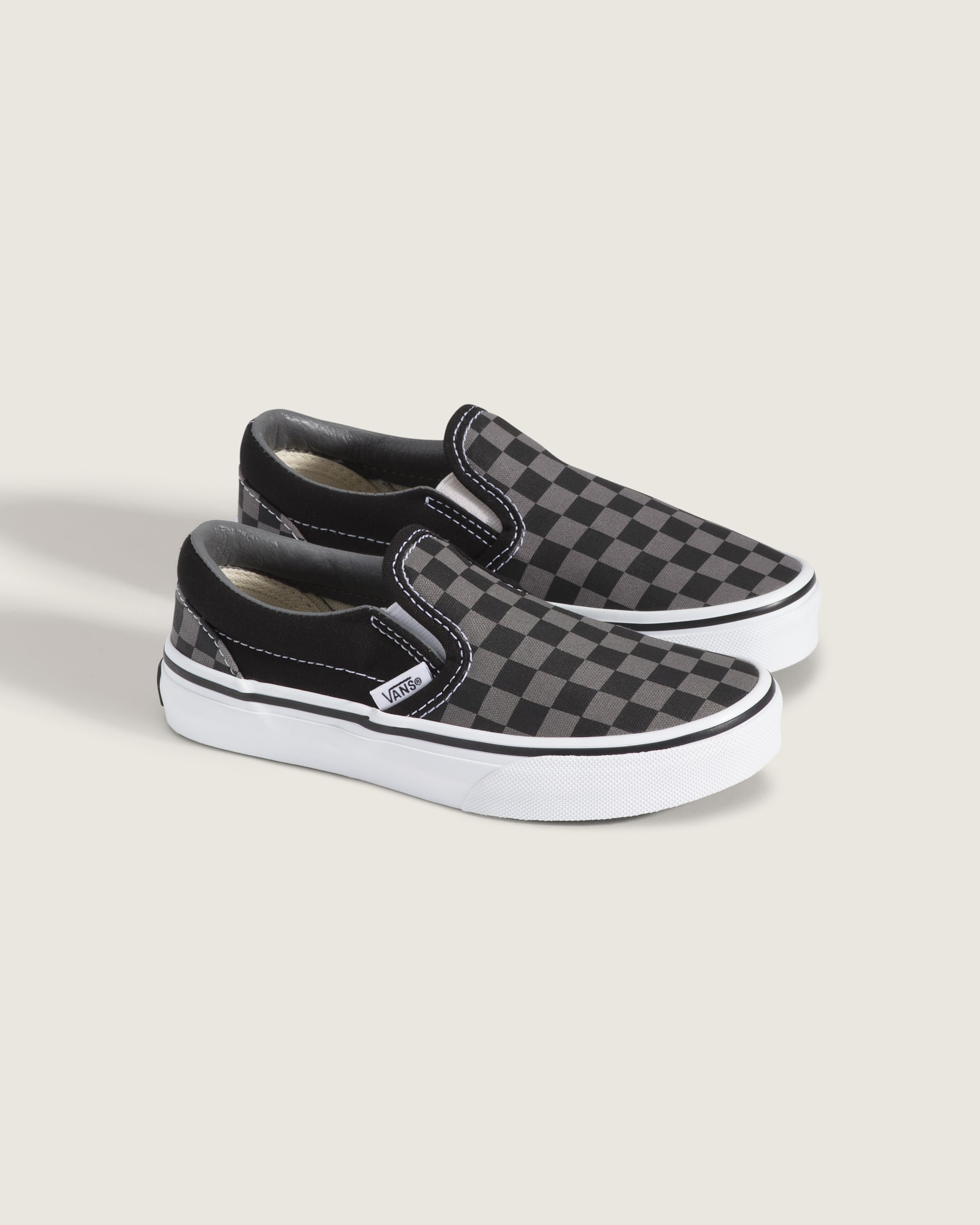 Little Kids Classic SlipOn Checkerboard Shoe VANS Black  Pewter Grey ALT1