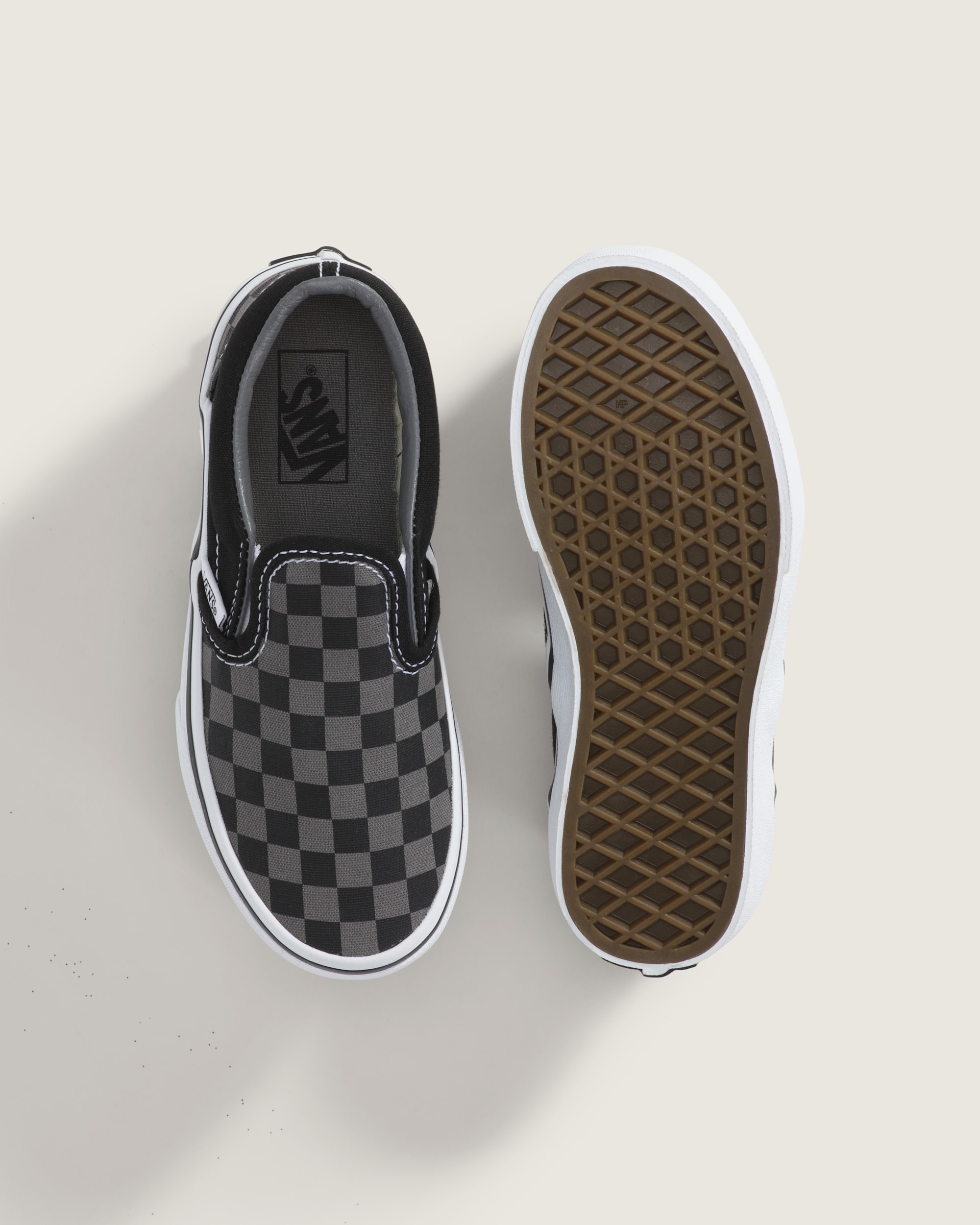 Little Kids Classic SlipOn Checkerboard Shoe VANS Black  Pewter Grey ALT2