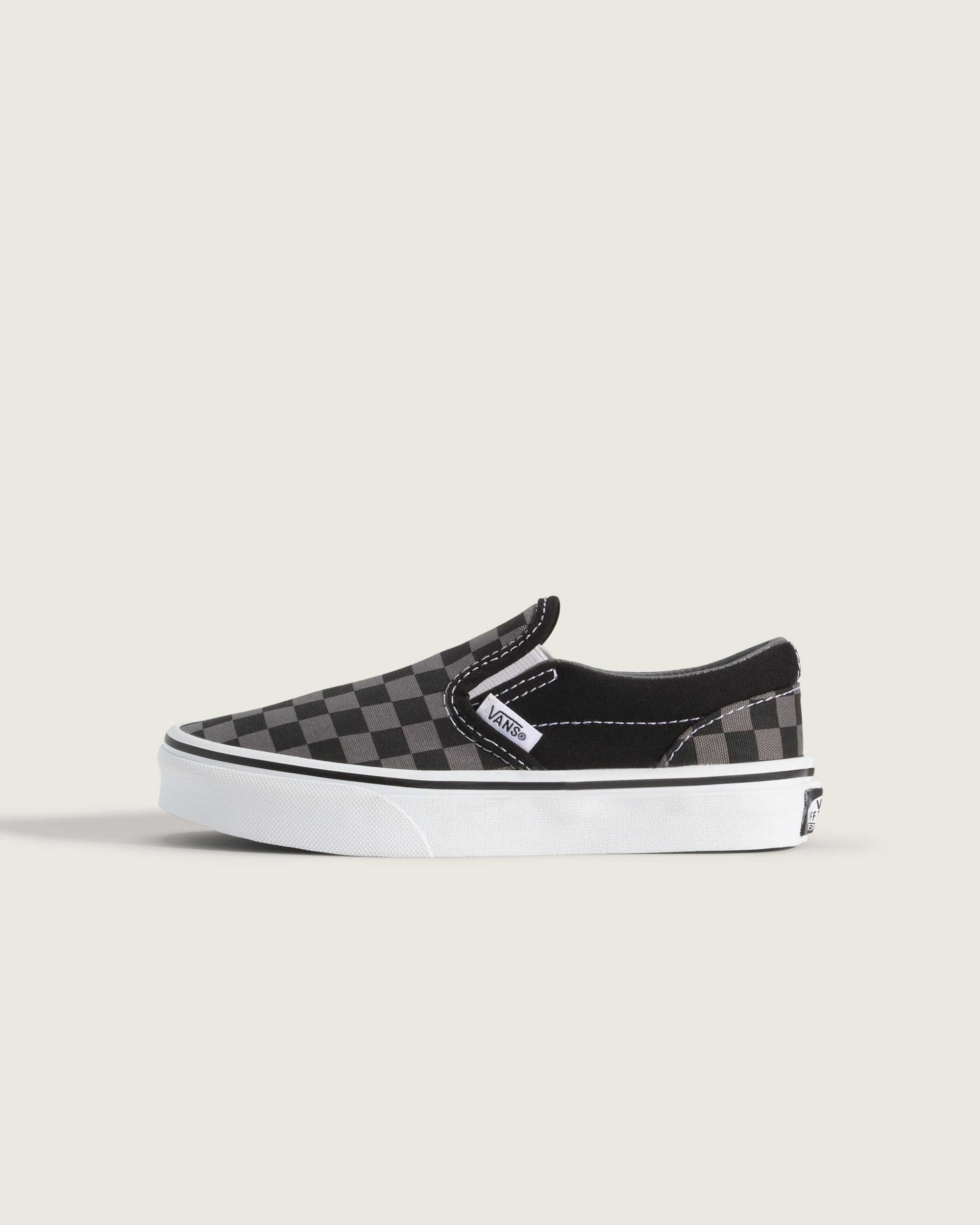 Little Kids Classic SlipOn Checkerboard Shoe VANS Black  Pewter Grey HERO