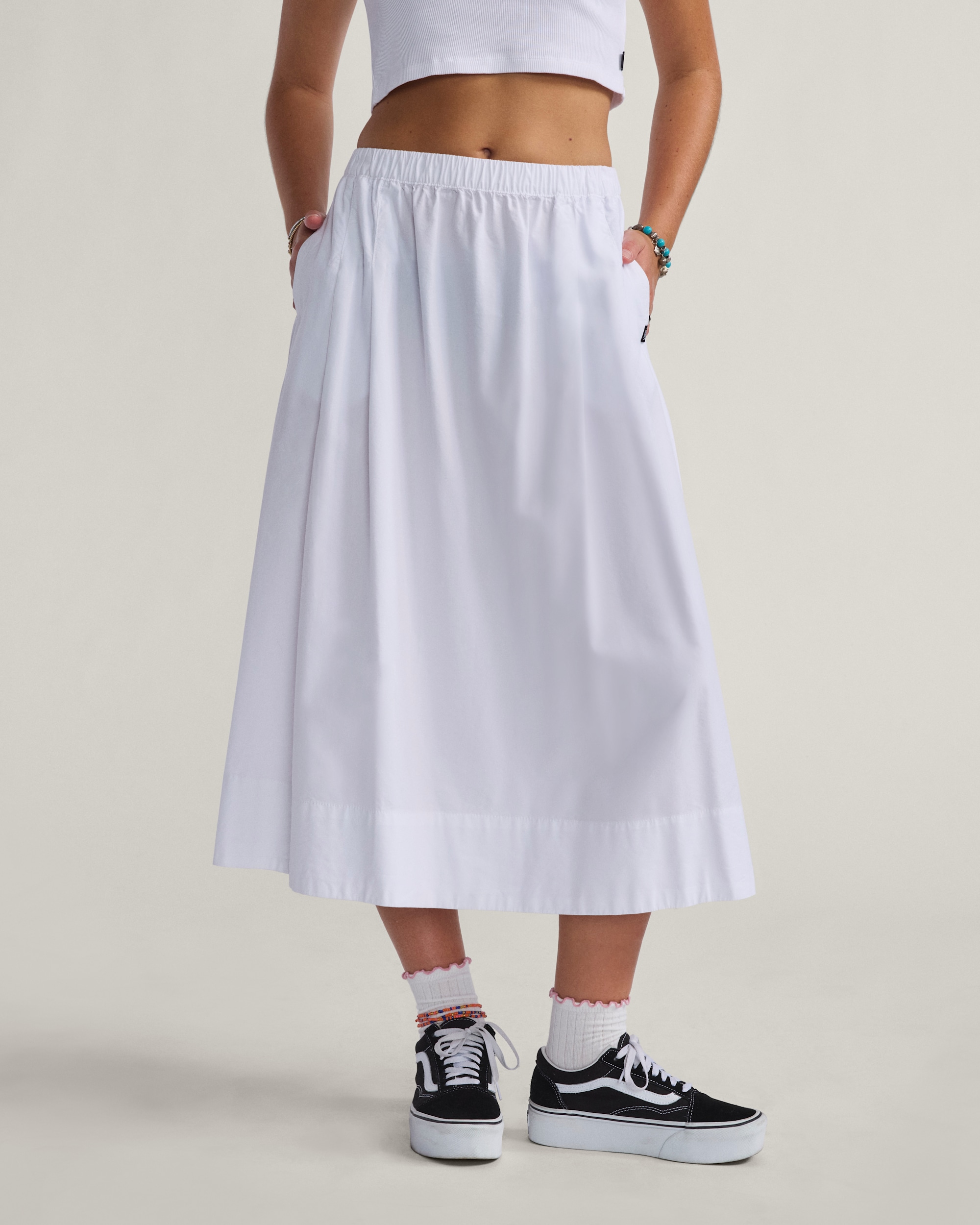 Francesca Full Skirt in White | Vans