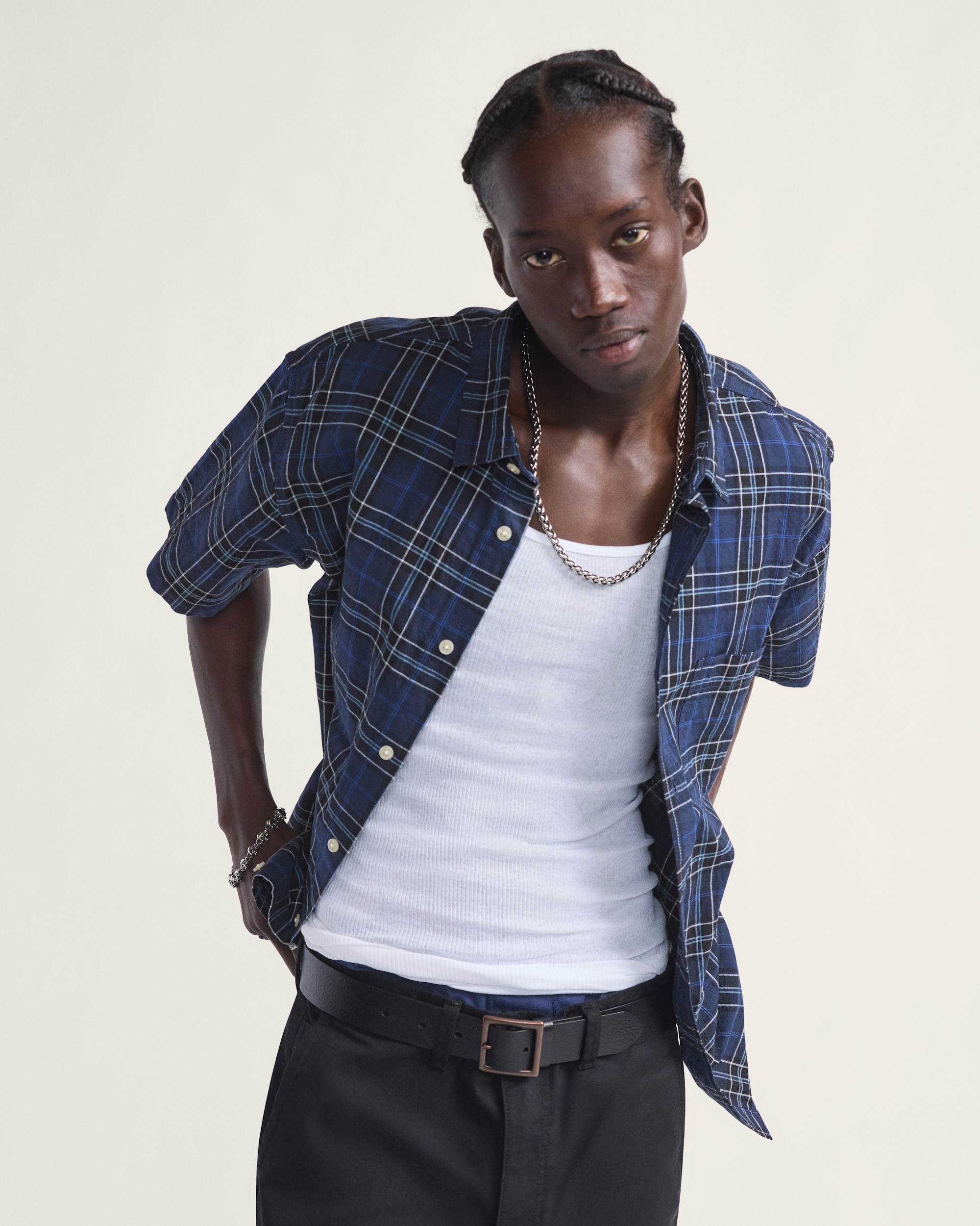 Lawson Plaid Button Up Shirt VANS Parisian Night Blue  Black ALT1